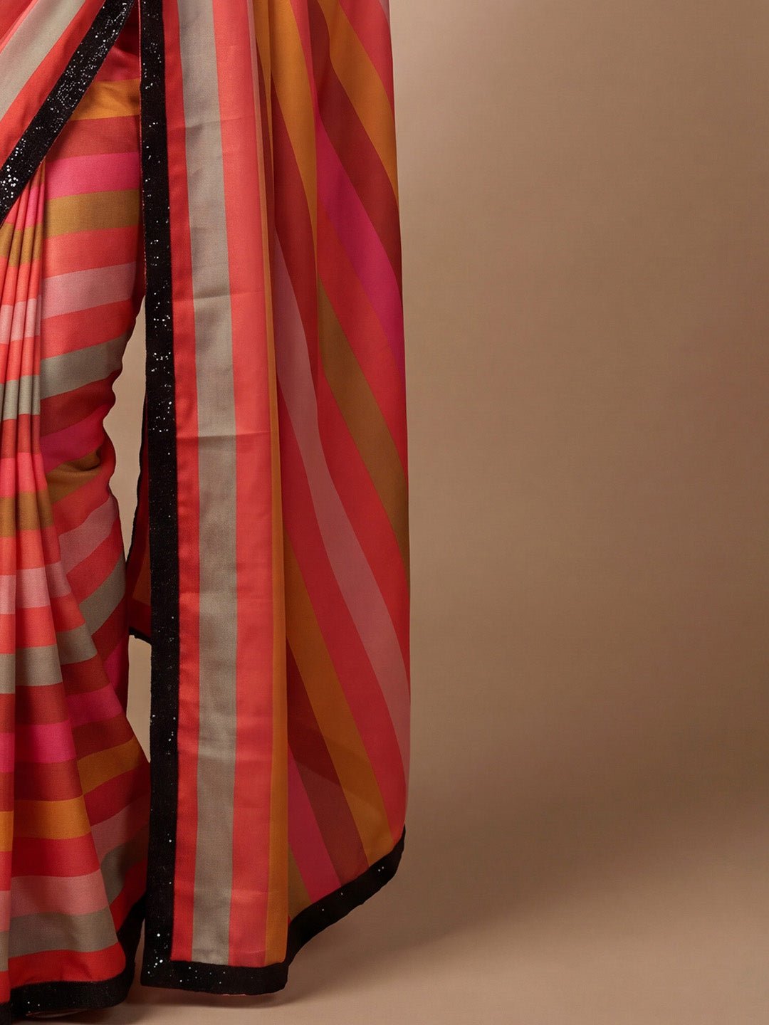 Multicoloured Satin Saree - Ressa