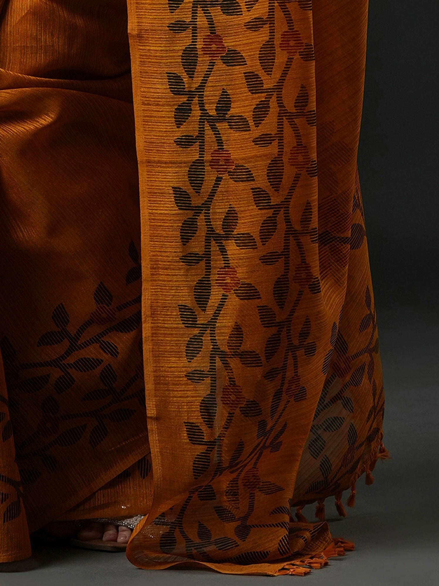 Mustard Jamdani Cotton Silk Saree - Ressa