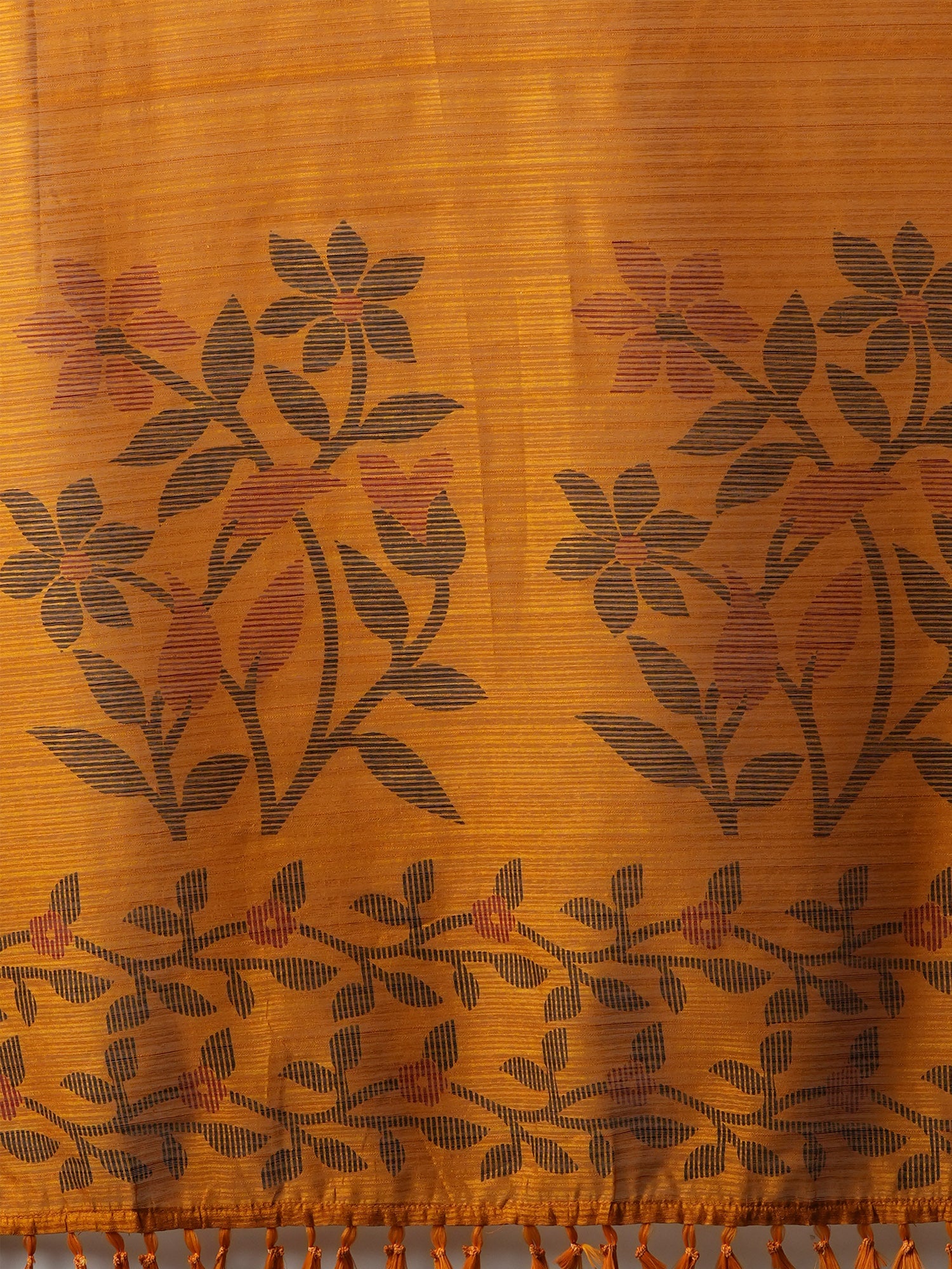 Mustard Jamdani Cotton Silk Saree - Ressa