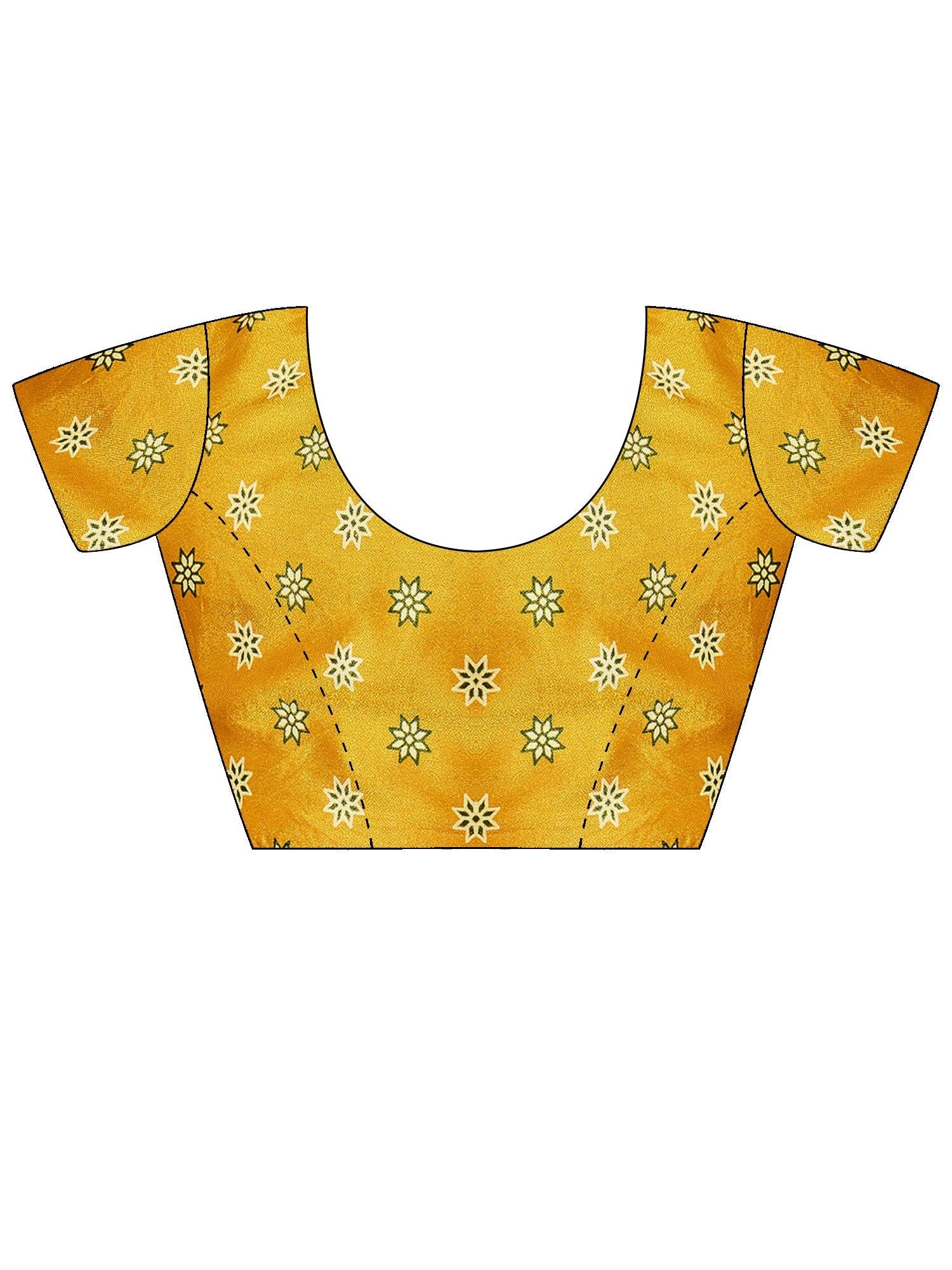 Mustard Yellow Banarasi Silk Blend Saree - Ressa