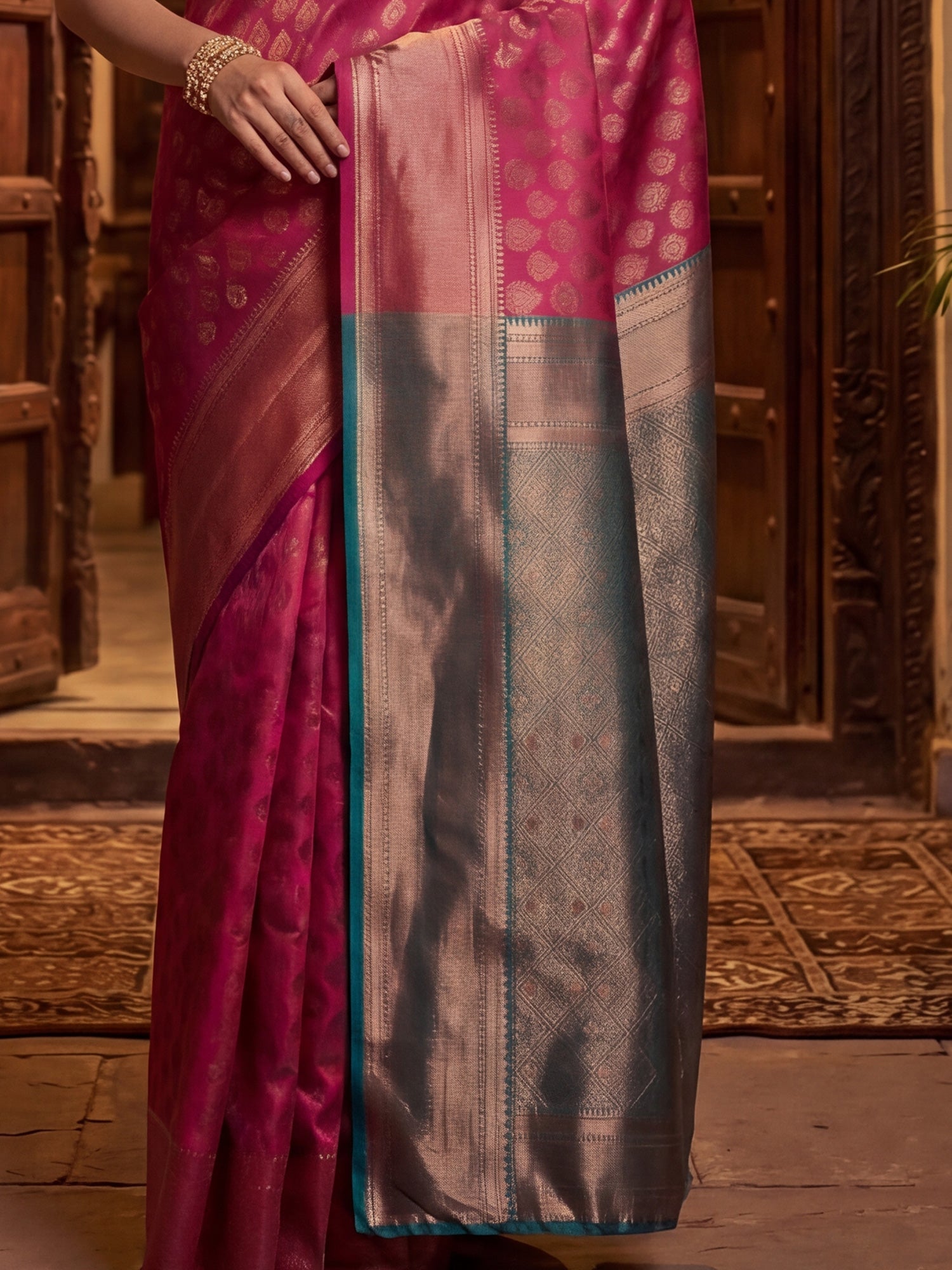 Mustard Yellow Banarasi Silk Heritage Zari Weave Saree - Ressa