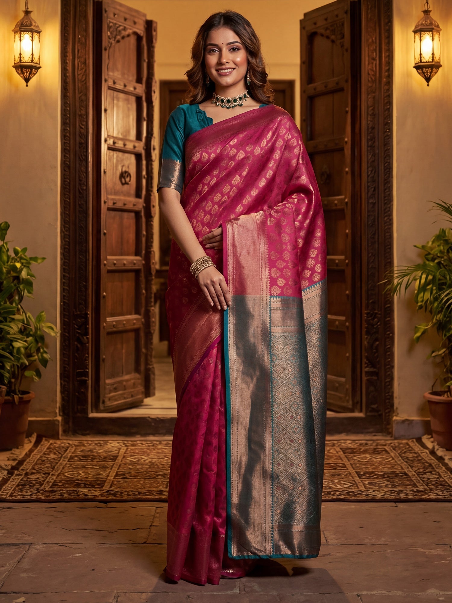 Mustard Yellow Banarasi Silk Heritage Zari Weave Saree - Ressa
