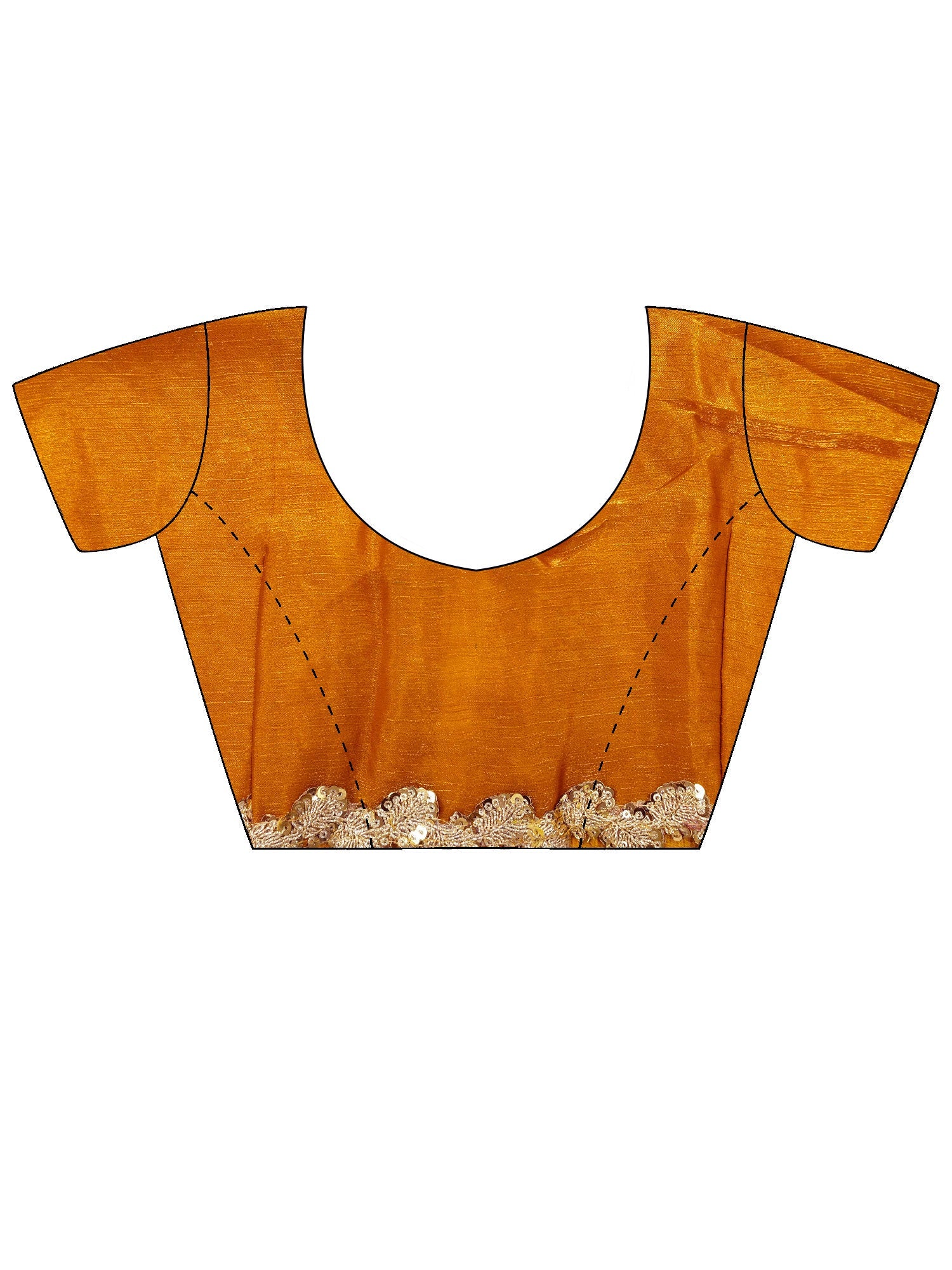 Mustard Yellow Chiffon Gota Patti Scalloped Border - Ressa