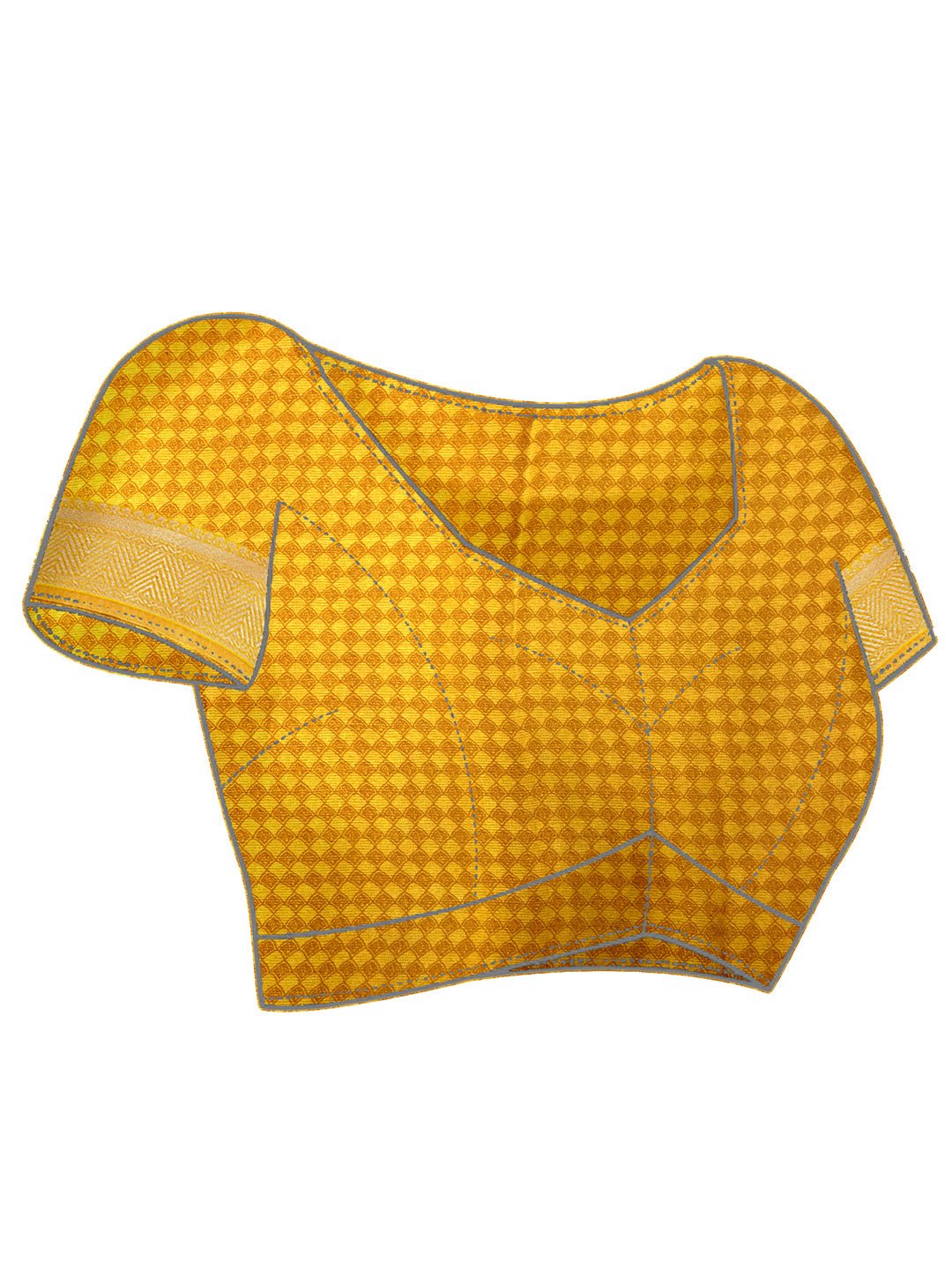 Mustard Yellow Digital Print Silk Blend Saree - Ressa