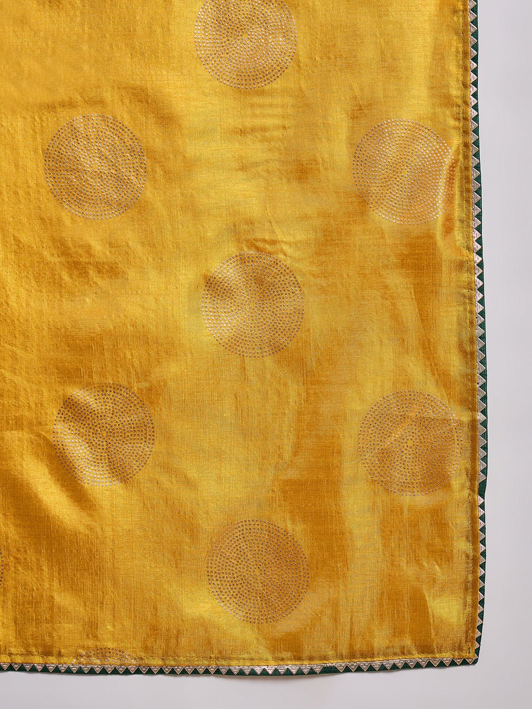 Mustard Yellow Foil Printed Silk Saree - Ressa