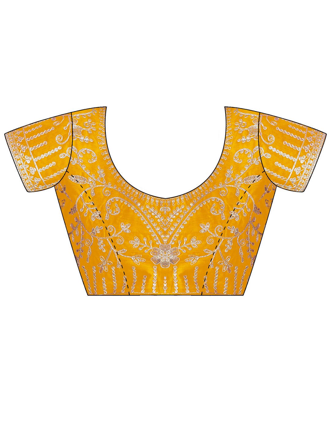 Mustard Yellow Georgette Bandhani Print Saree - Ressa