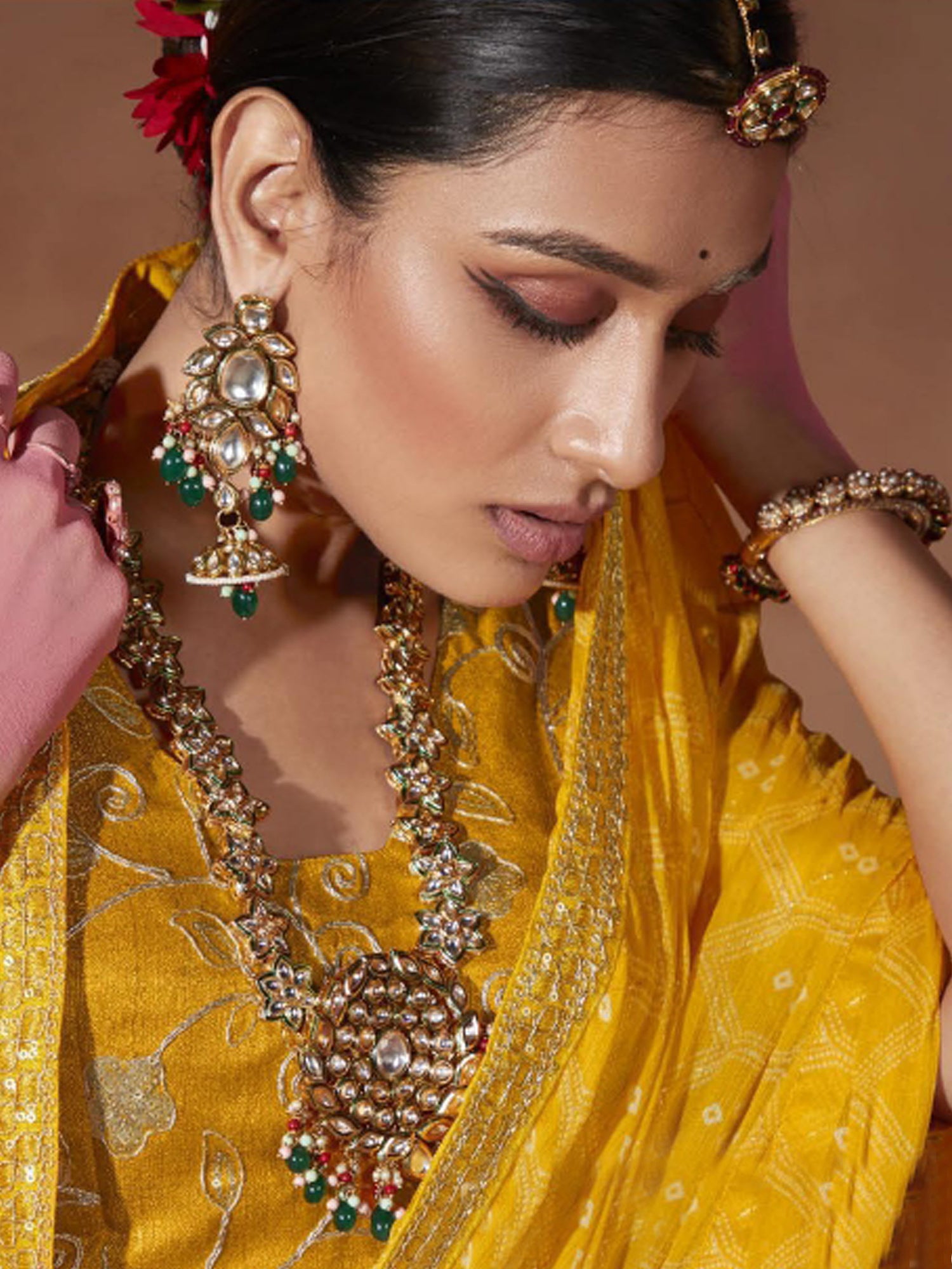 Mustard Yellow Georgette Saree - Ressa