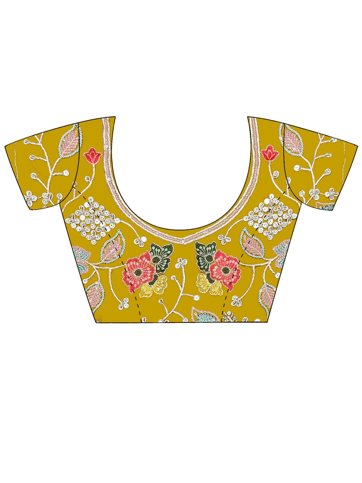 Mustard Yellow Georgette Saree - Ressa