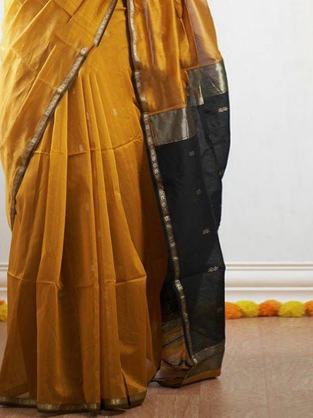 Mustard Yellow Handloom Silk Saree - Ressa