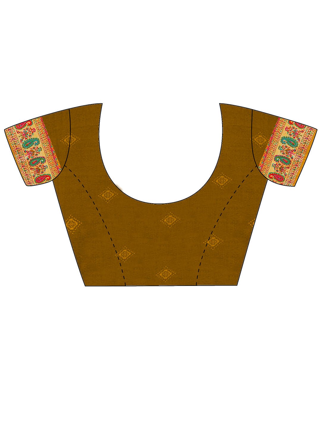 Mustard Yellow Kashmiri Silk Saree - Ressa