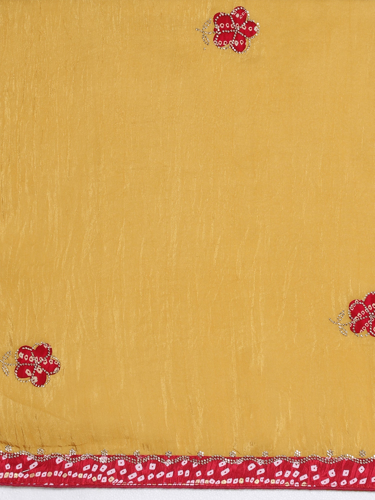 Mustard Yellow Saree with Rani Pink Border - Ressa