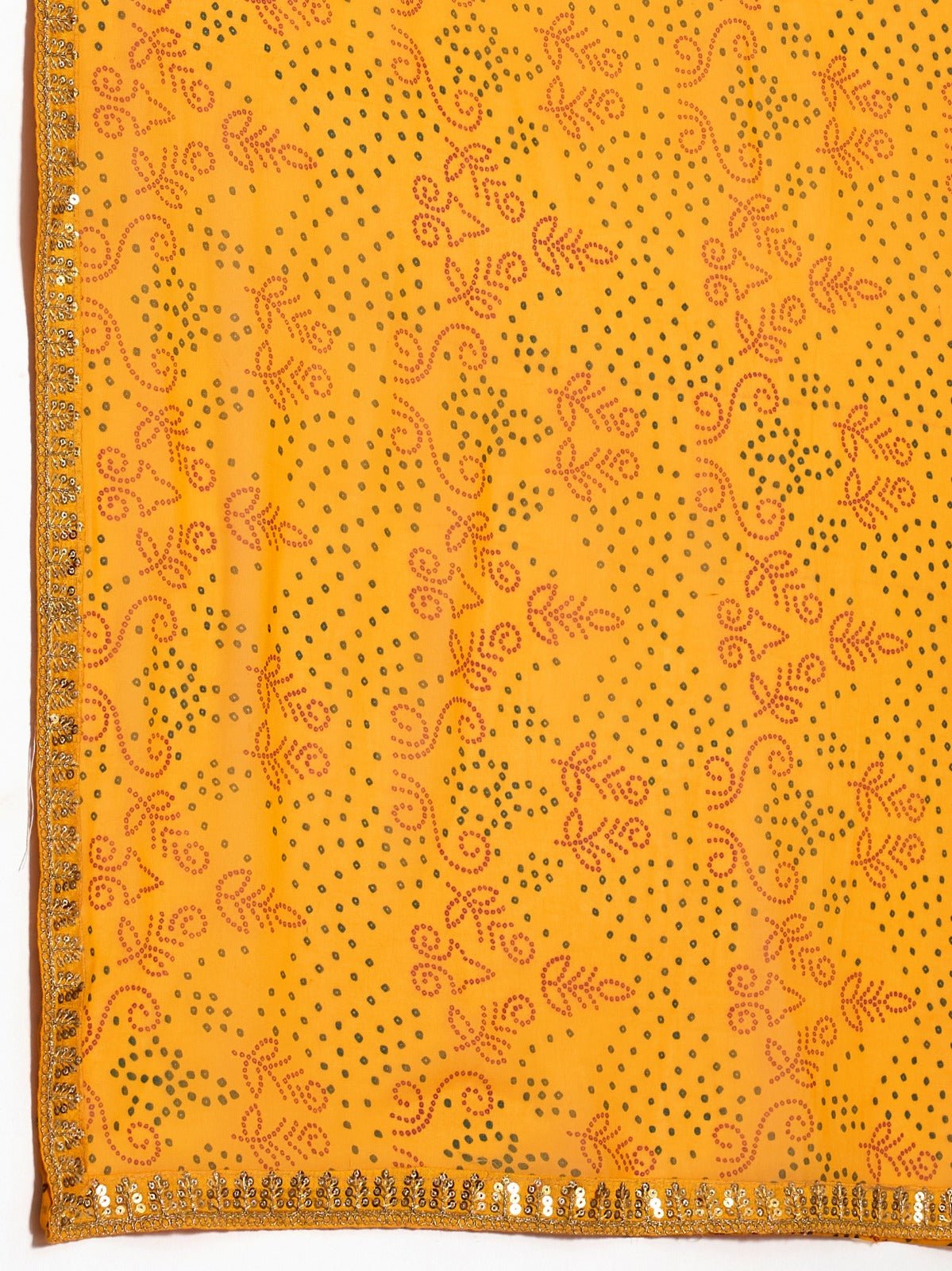 Mustard Yellow Sequin Work Festive Saree - Ressa