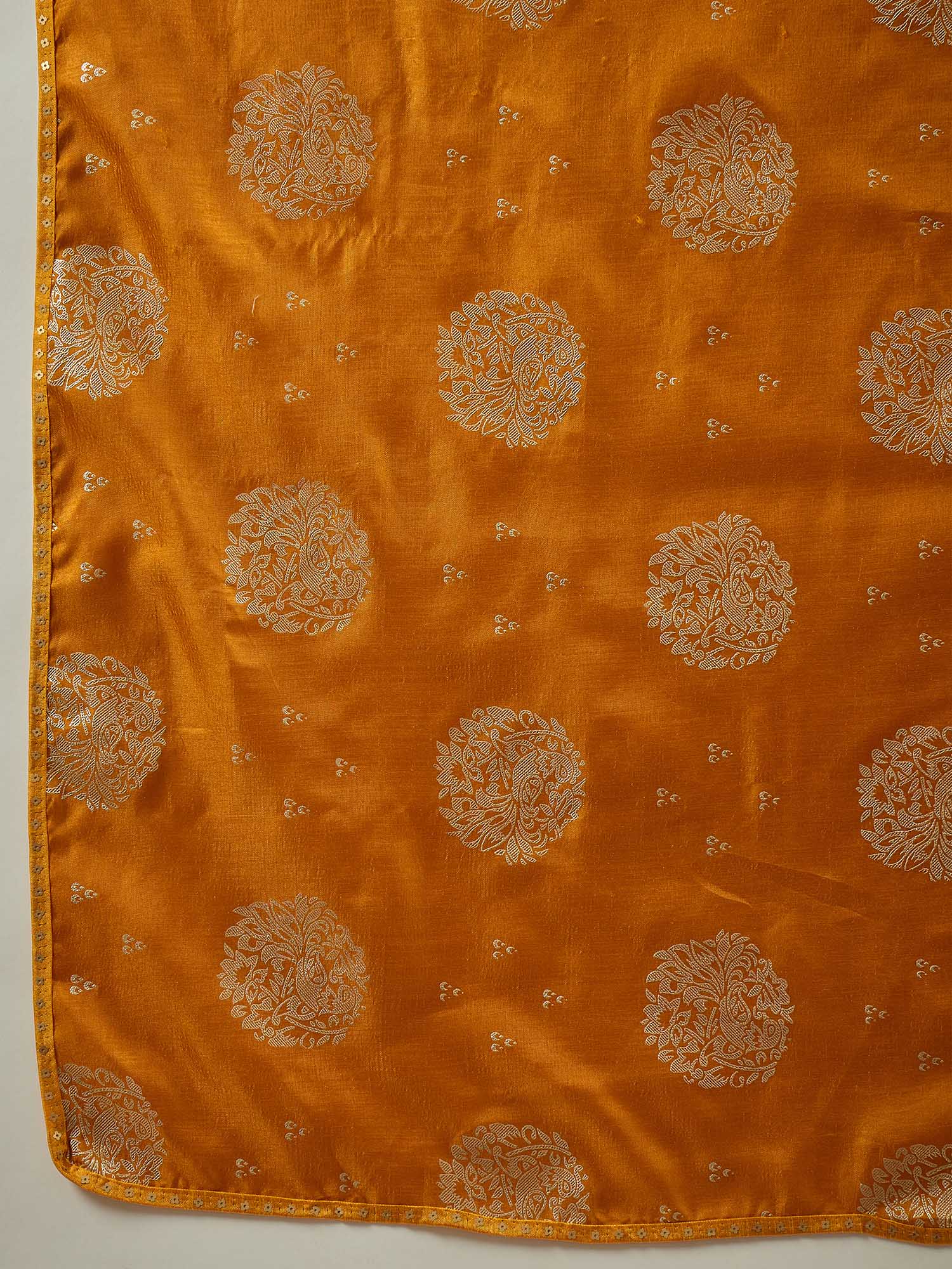 Mustard Yellow Silk Blend Traditional Woven Saree - Ressa