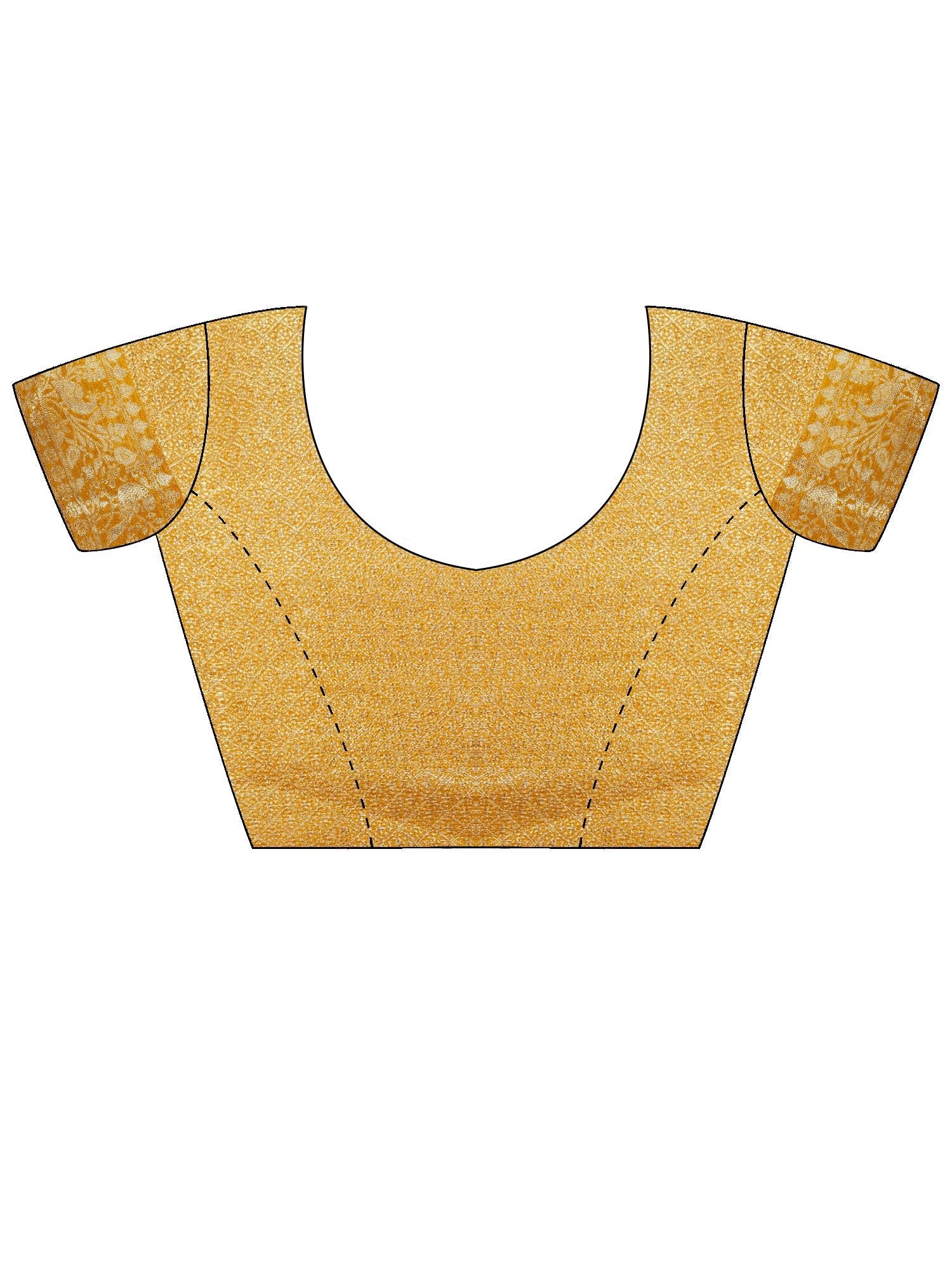Mustard Yellow Silk Saree with Zari Weave - Ressa