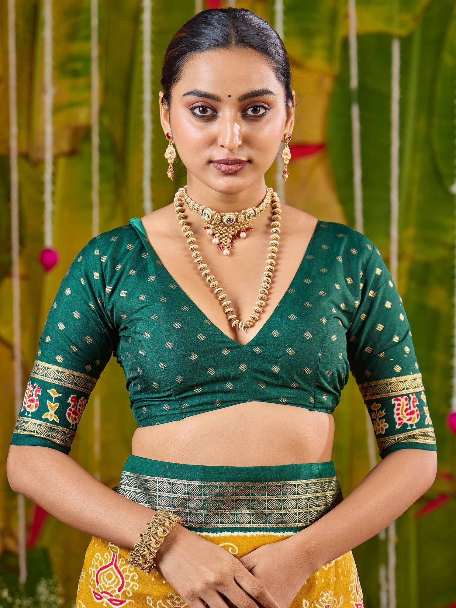 Mustard Yellow Tussa Silk Saree - Ressa