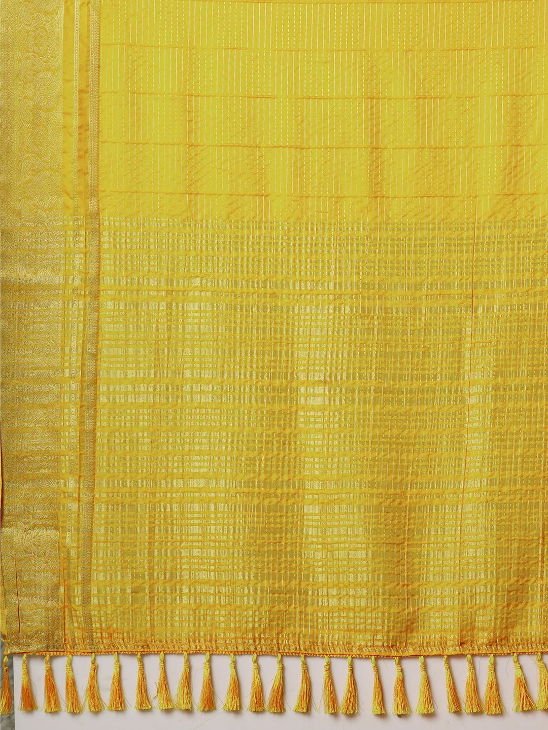 Mustard Yellow Viscose Zari Woven Saree - Ressa