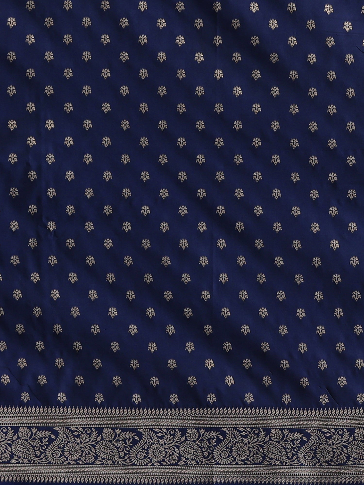 Navy Blue Banarasi Silk Saree - Ressa