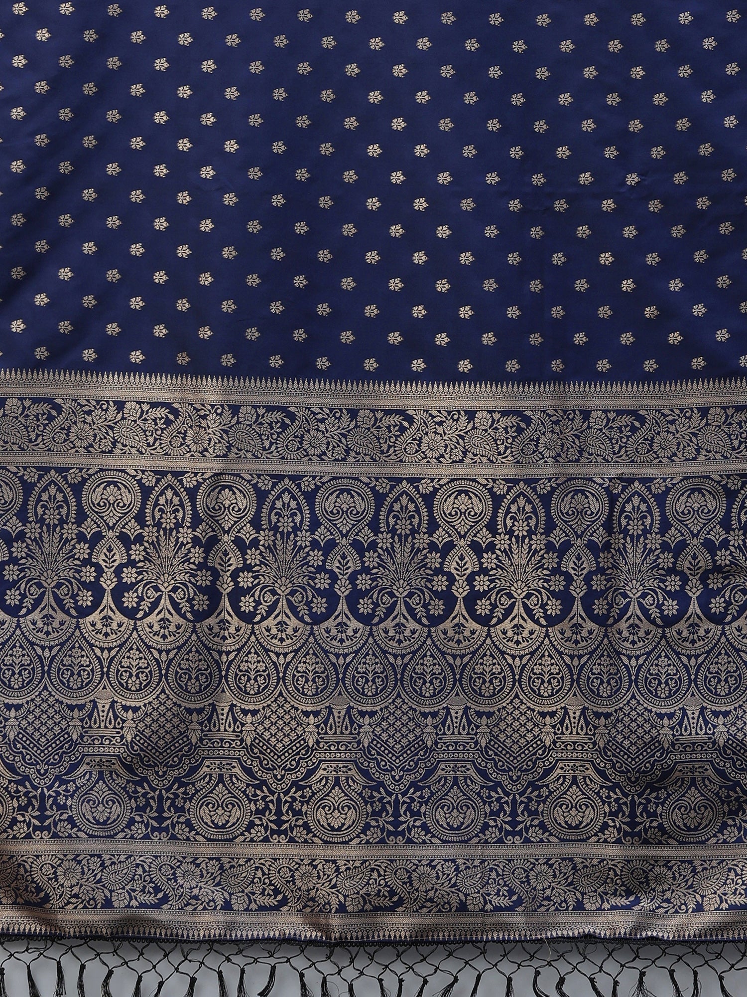 Navy Blue Banarasi Silk Saree - Ressa