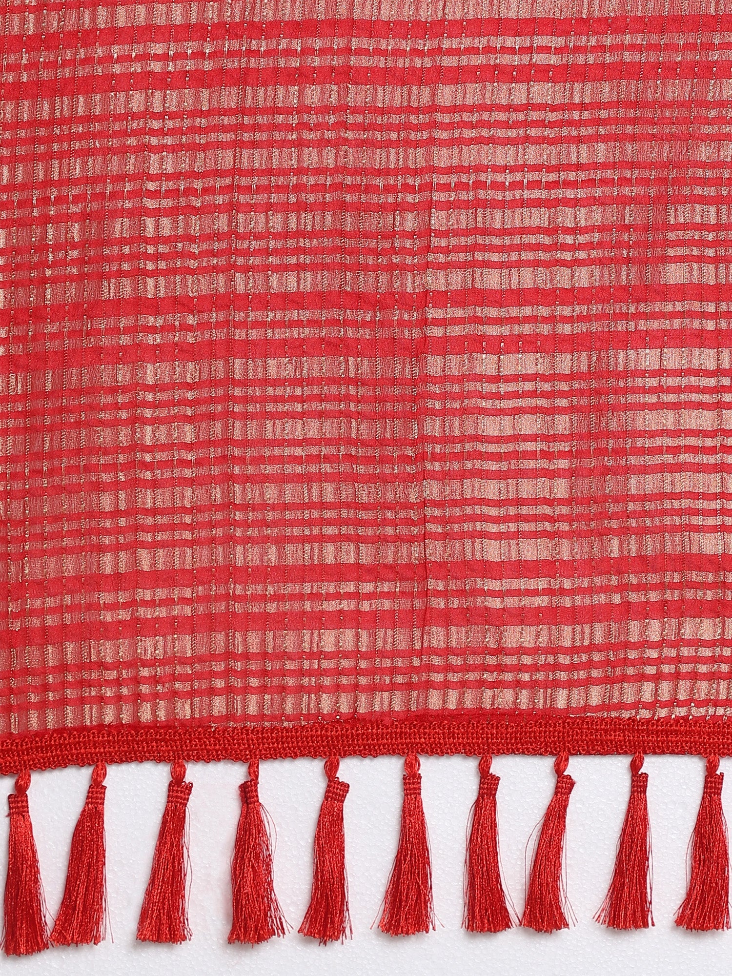 Navy Blue Banarasi Silk Saree with Red Zari Border - Ressa