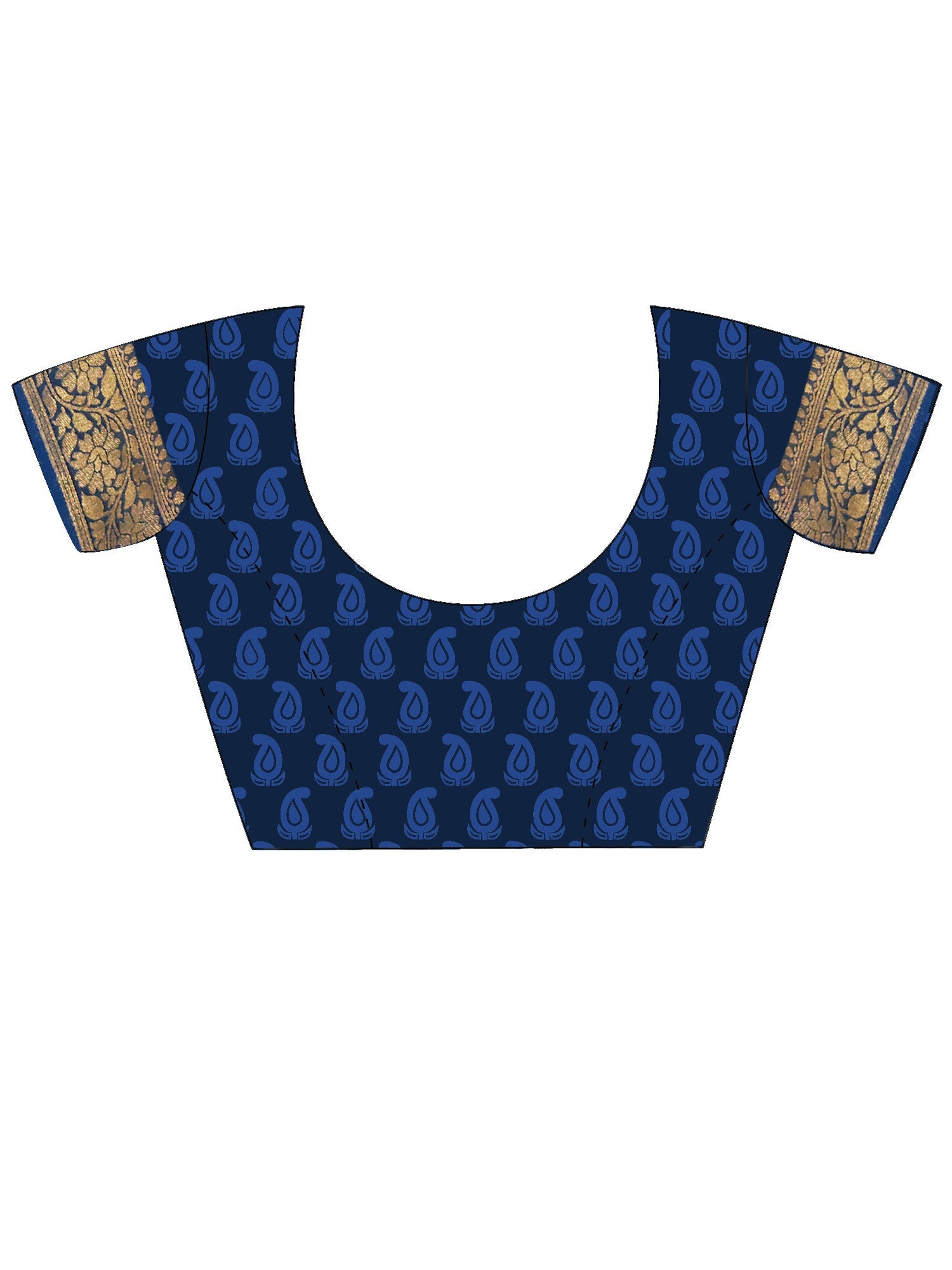 Navy Blue Banarasi Zari Weave Saree - Ressa