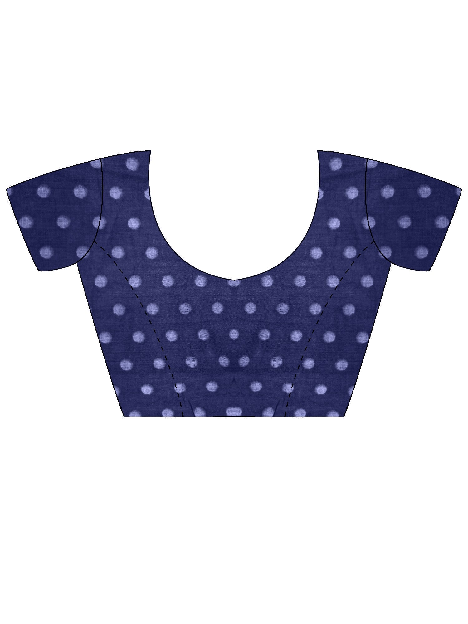 Navy Blue Geometric Print Saree - Ressa