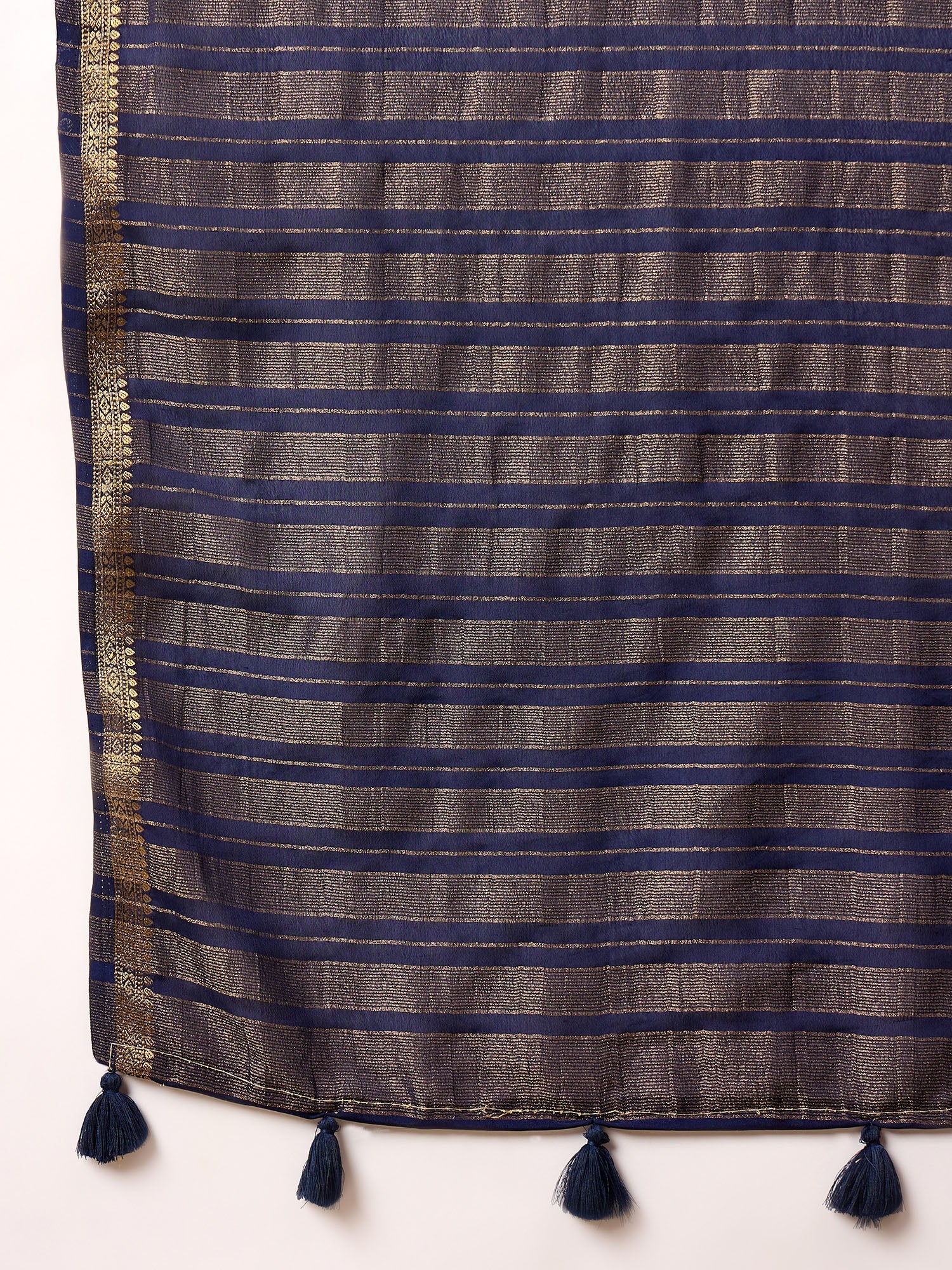 Navy Blue Mysore Silk Saree - Ressa