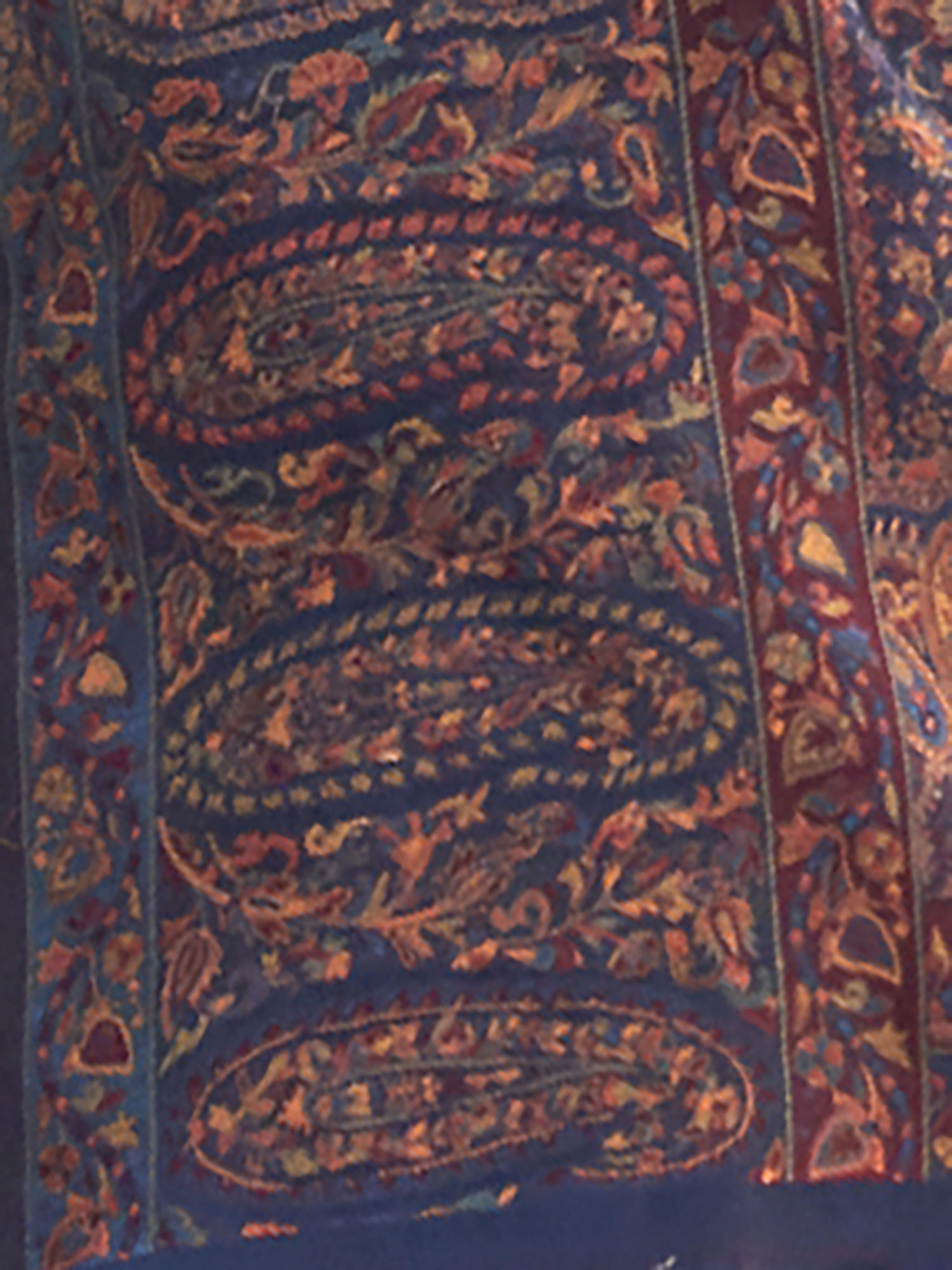 Navy Blue Silk Blend Ajrakh Heritage Print Saree - Ressa