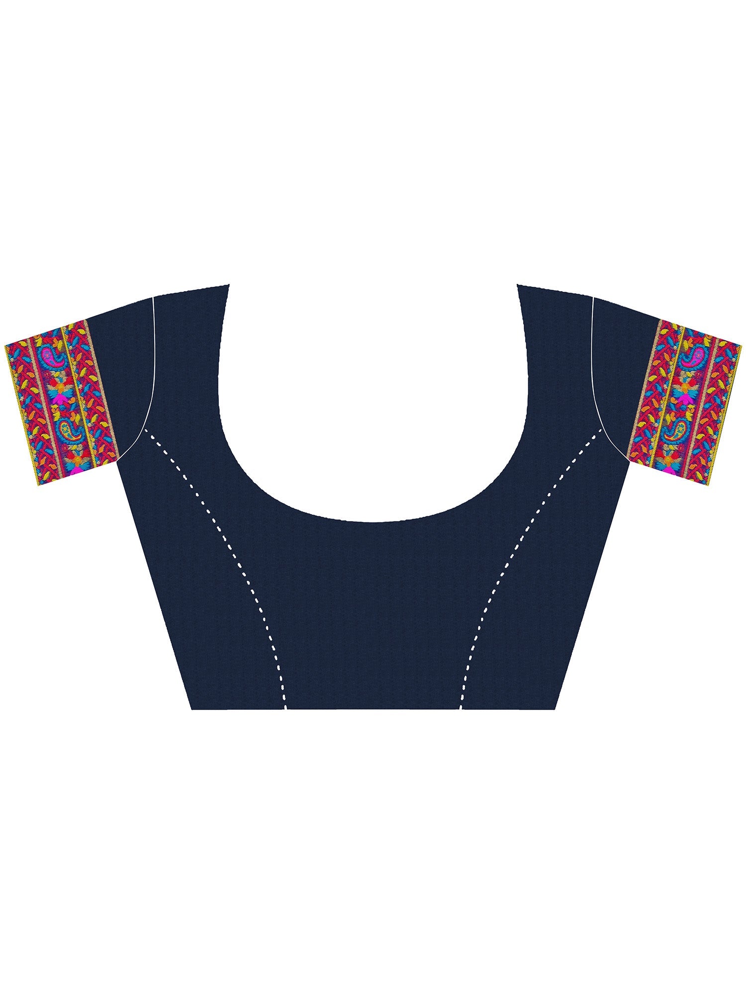 Navy Blue Silk Blend Kashmiri Jamawar Woven Saree - Ressa