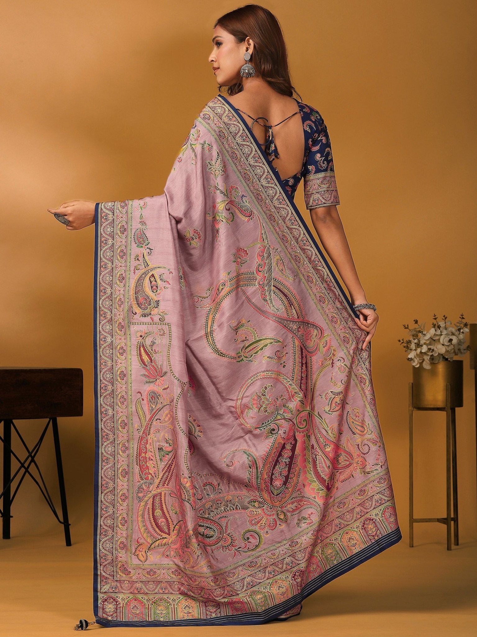 Mauve Viscose Wedding Wear Sareev - Ressa