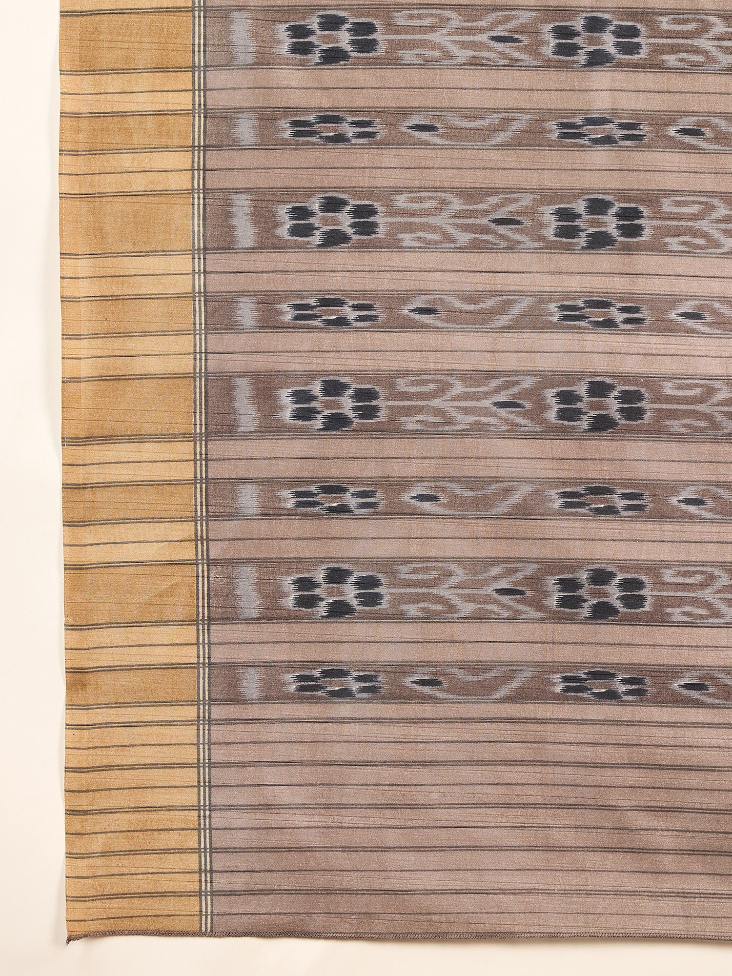Off White Bhagalpuri Silk Ikkat Printed Saree - Ressa