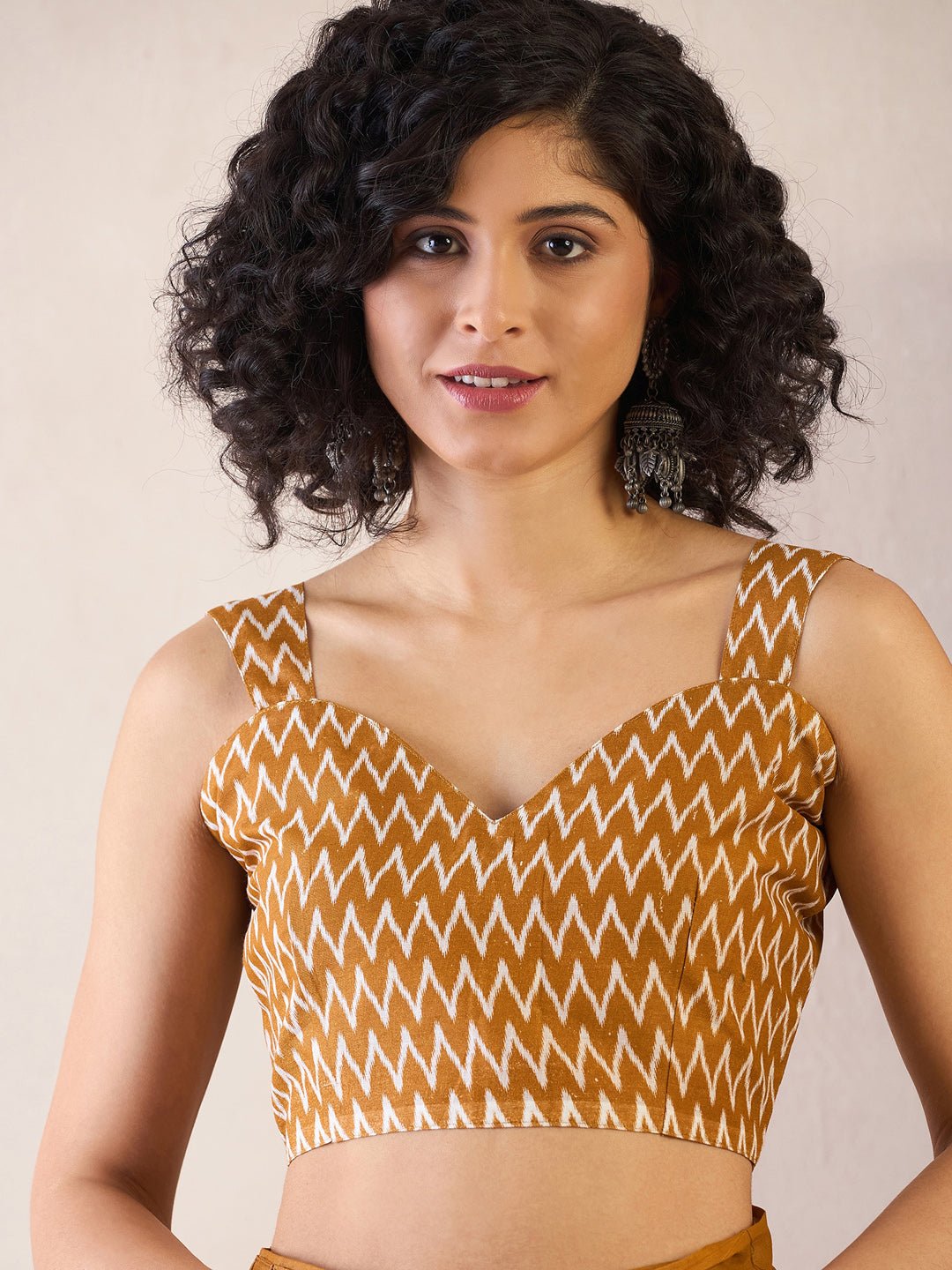 Off White Cotton Ikkat Printed Saree - Ressa