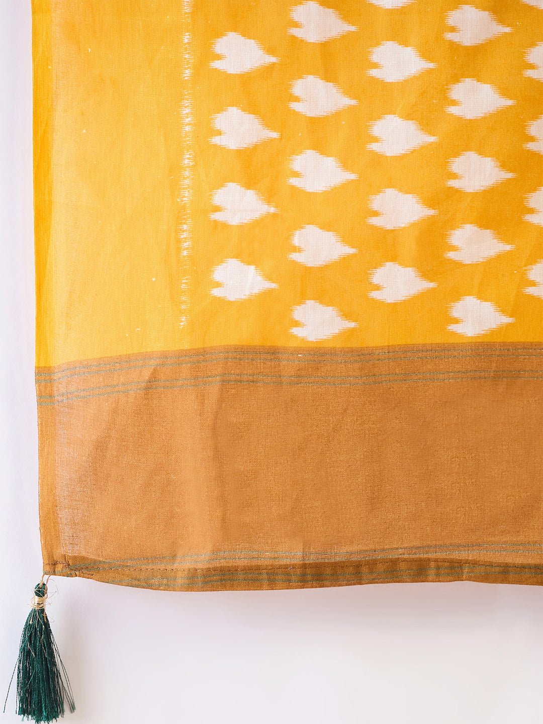 Off White Cotton Ikkat Printed Saree - Ressa