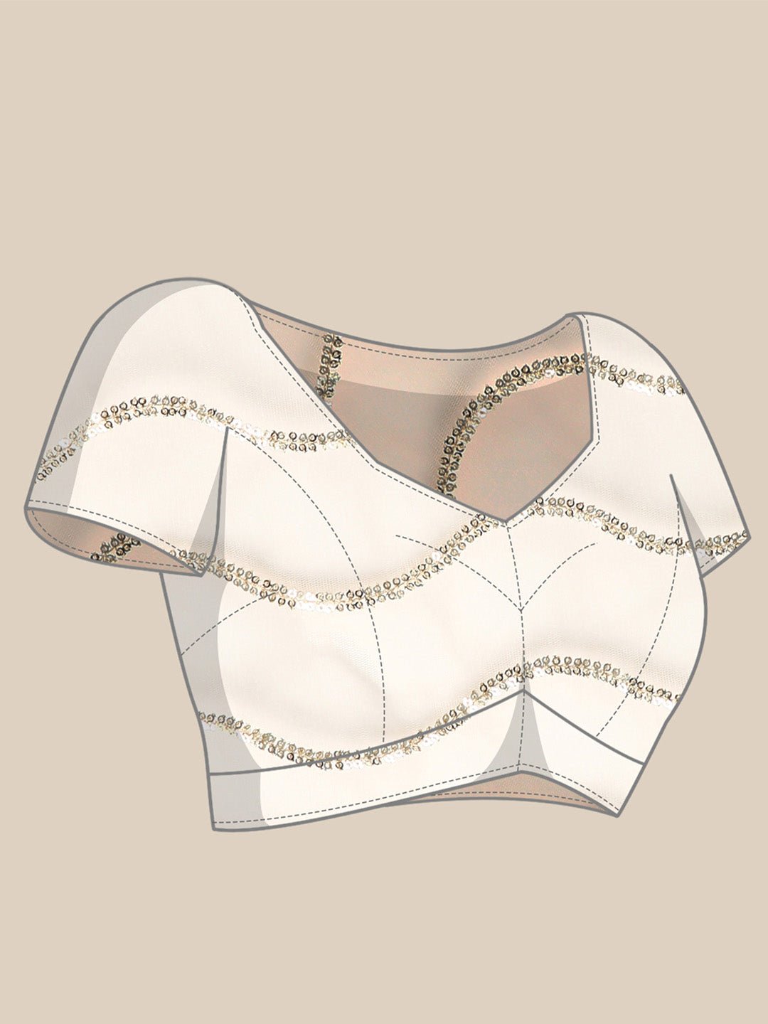 Off-White : Designer Partywear Saree - Ressa