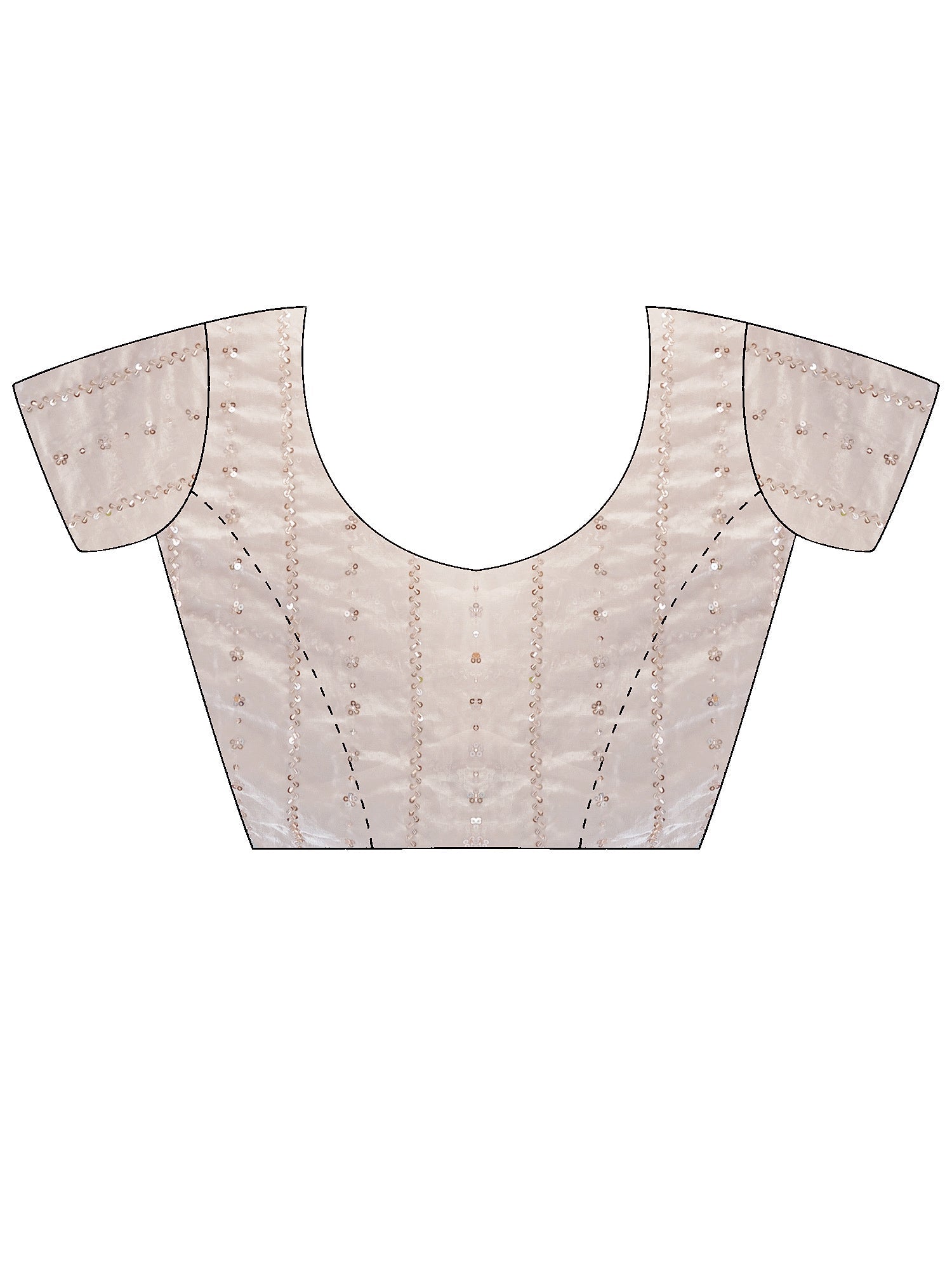 Off-White Georgette Sequence Embroidery Saree - Ressa