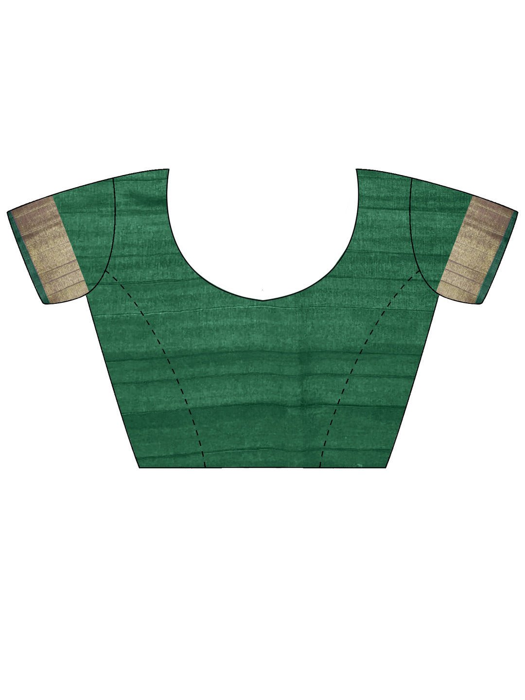 Off-White & Green Cotton Silk Block Printed Saree - Ressa