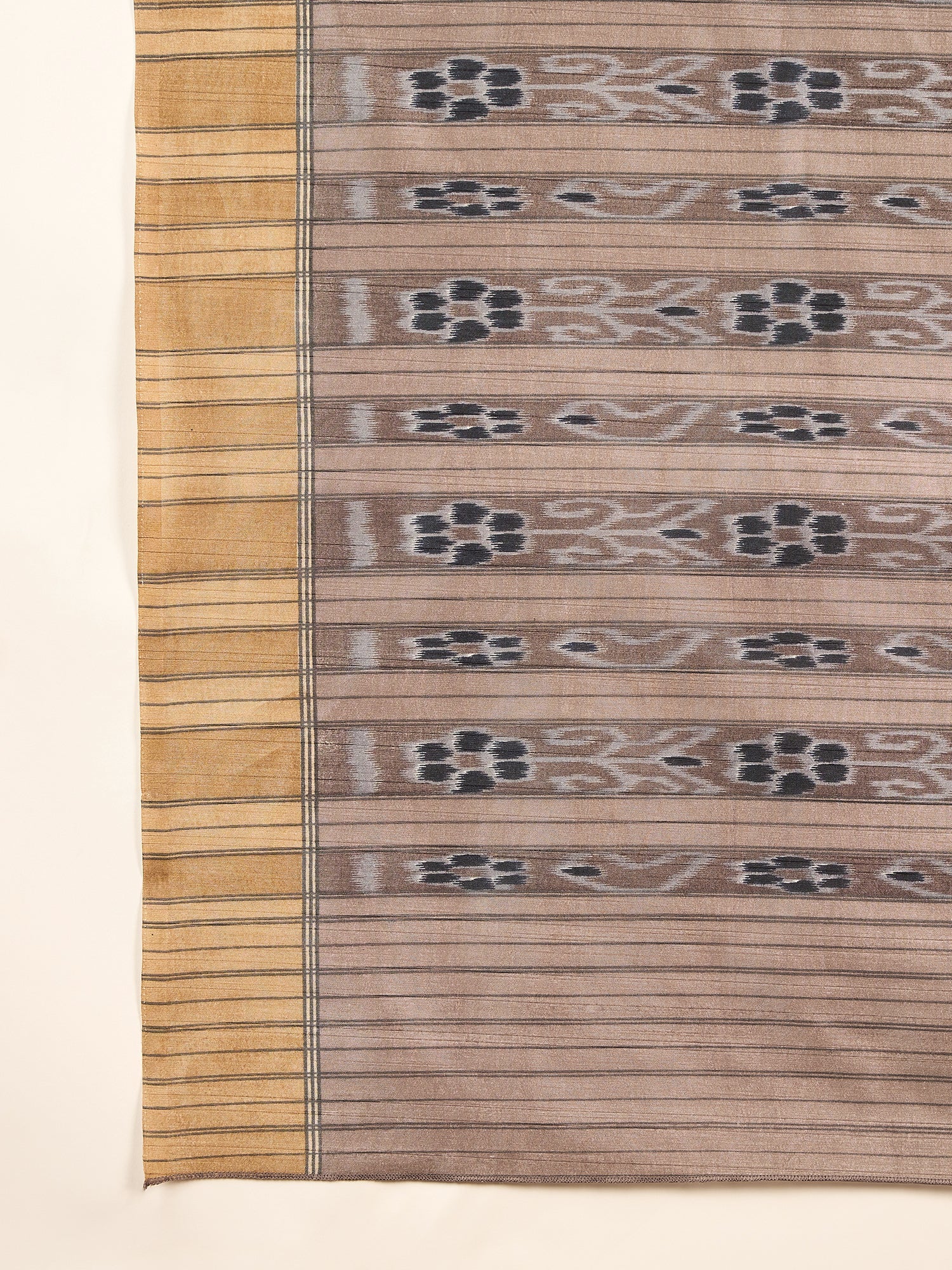 Off-White Ikat Bagalpuri Silk Saree - Ressa