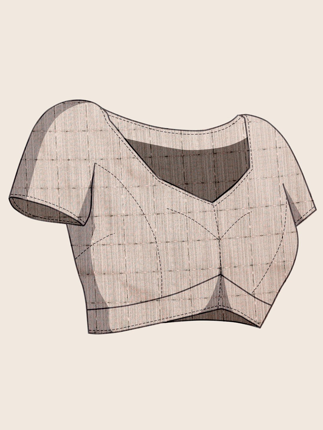 Off-White Linen Blend Banarasi Zari Woven Saree - Ressa