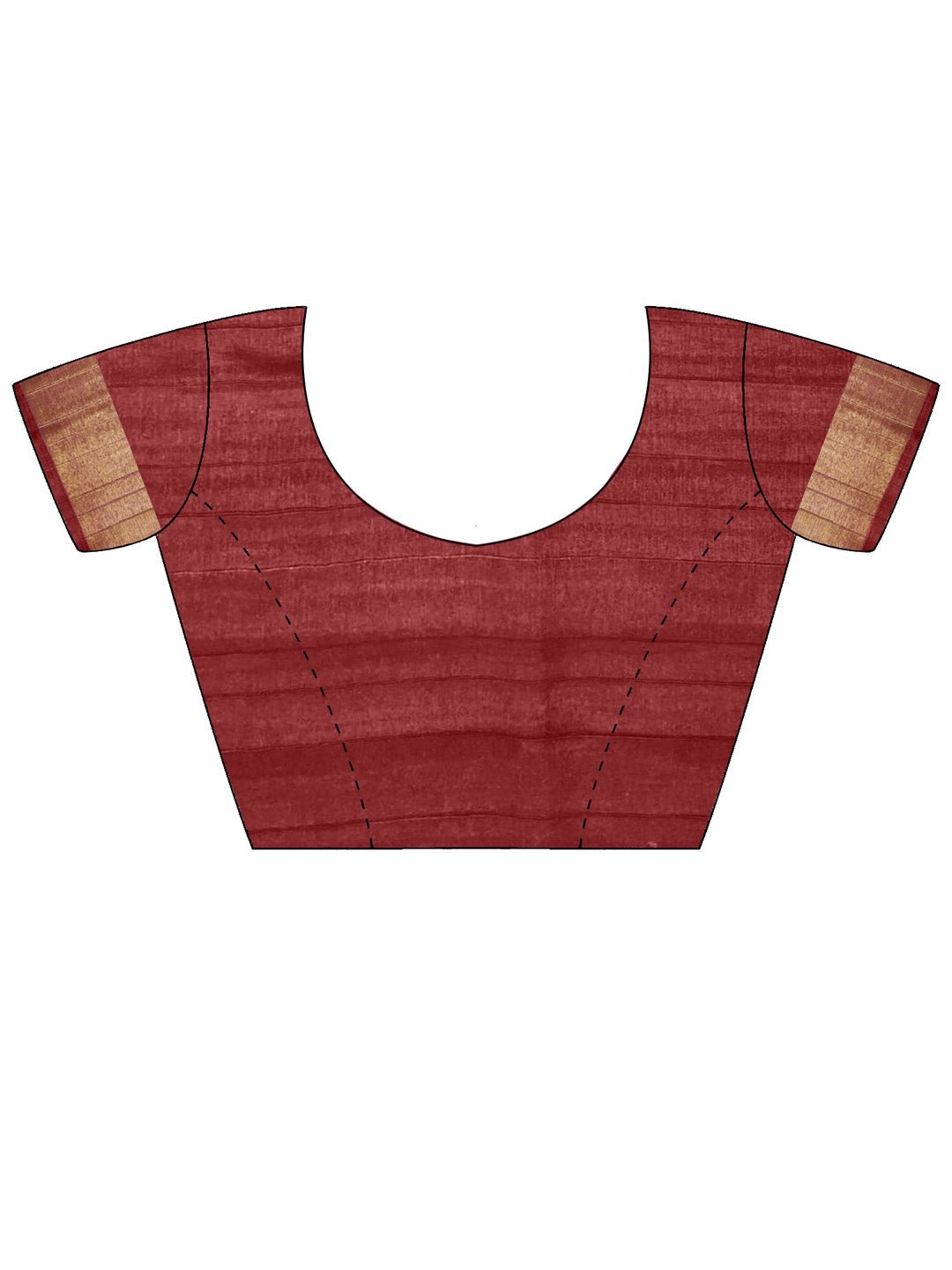 Off White & Maroon Cotton Silk Block Printed Saree - Ressa