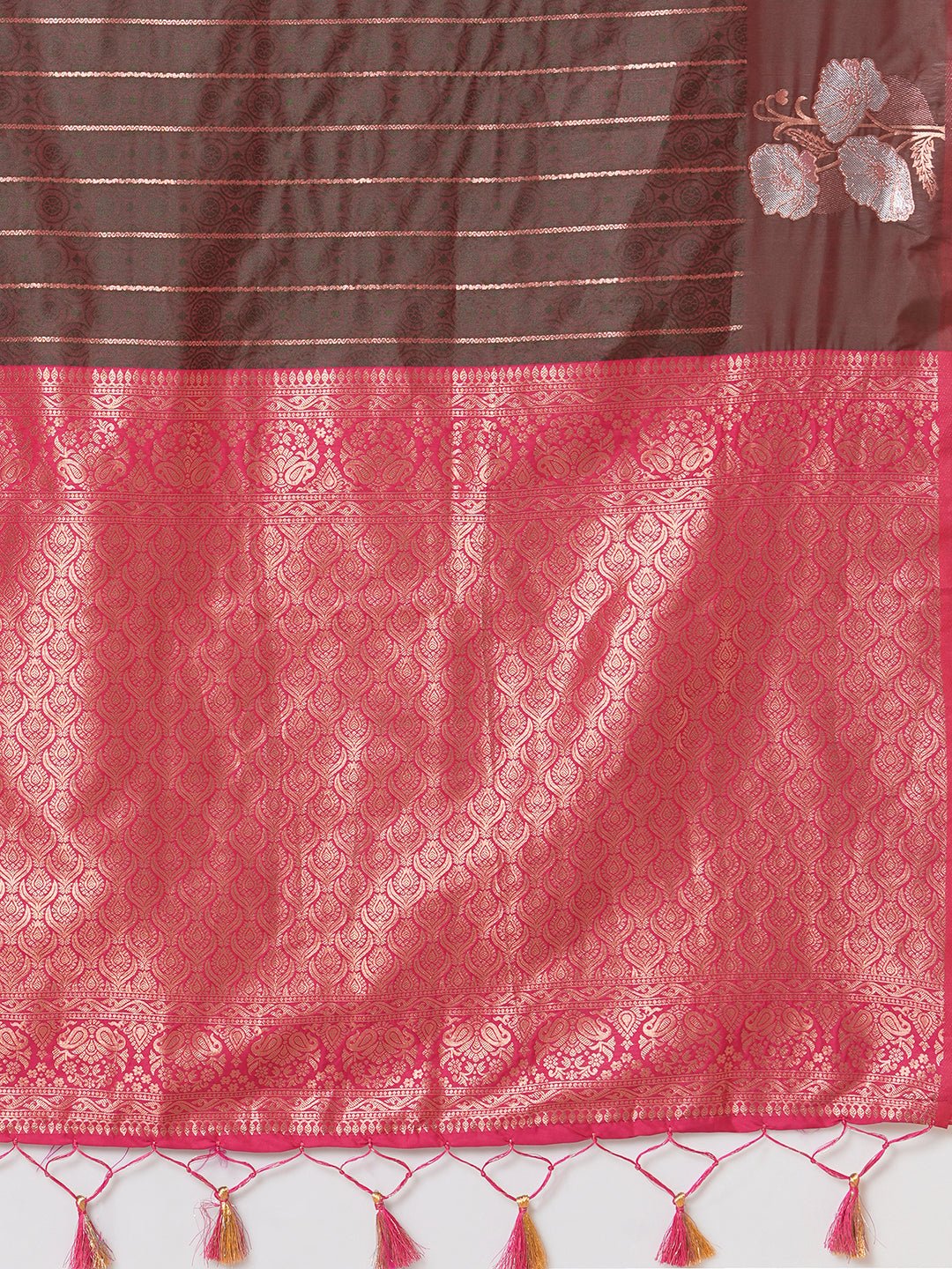 Olive green Banarasi Silk Saree - Ressa