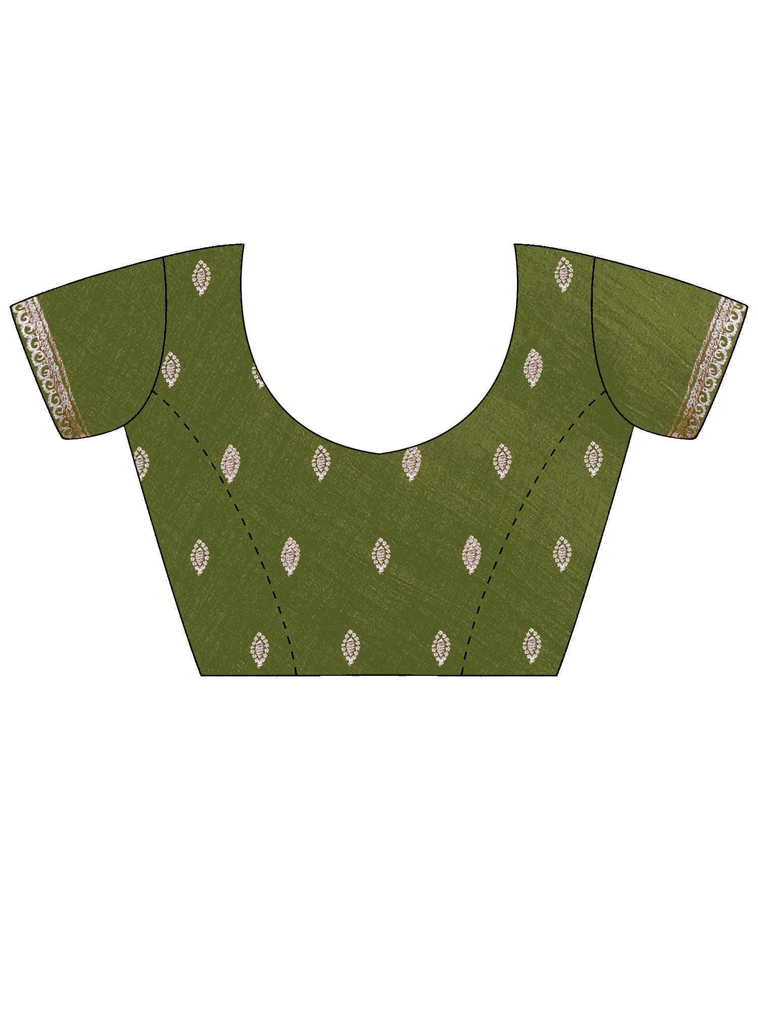 Olive Green Georgette Embroidered Saree - Ressa