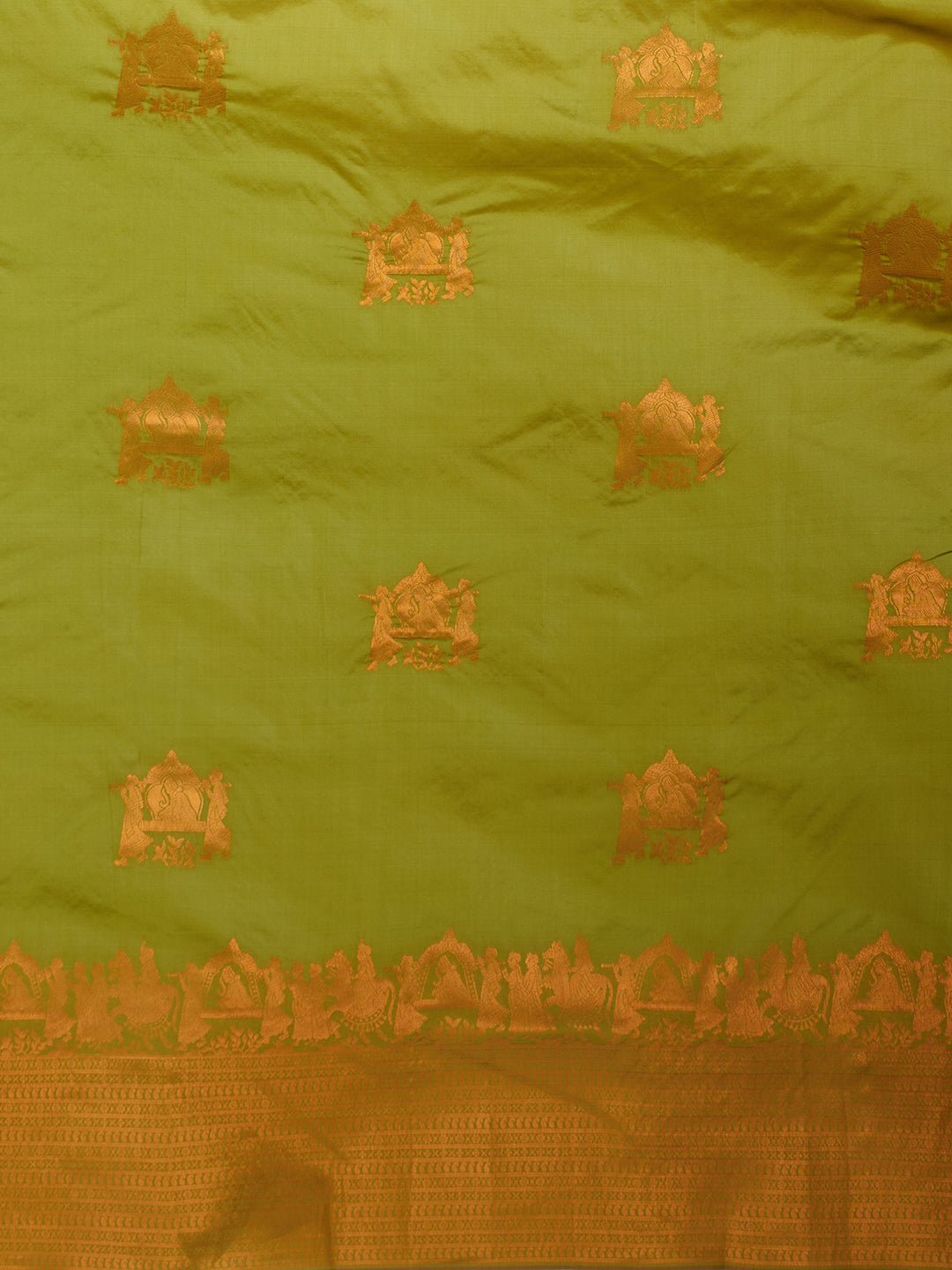 Olive Green Kanjivaram Pure Silk Saree - Ressa