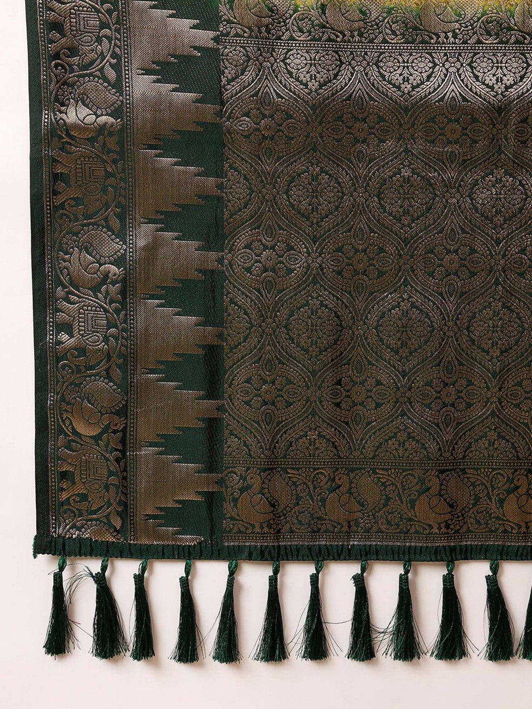 Olive Green Nylon with Woven Design - Ressa