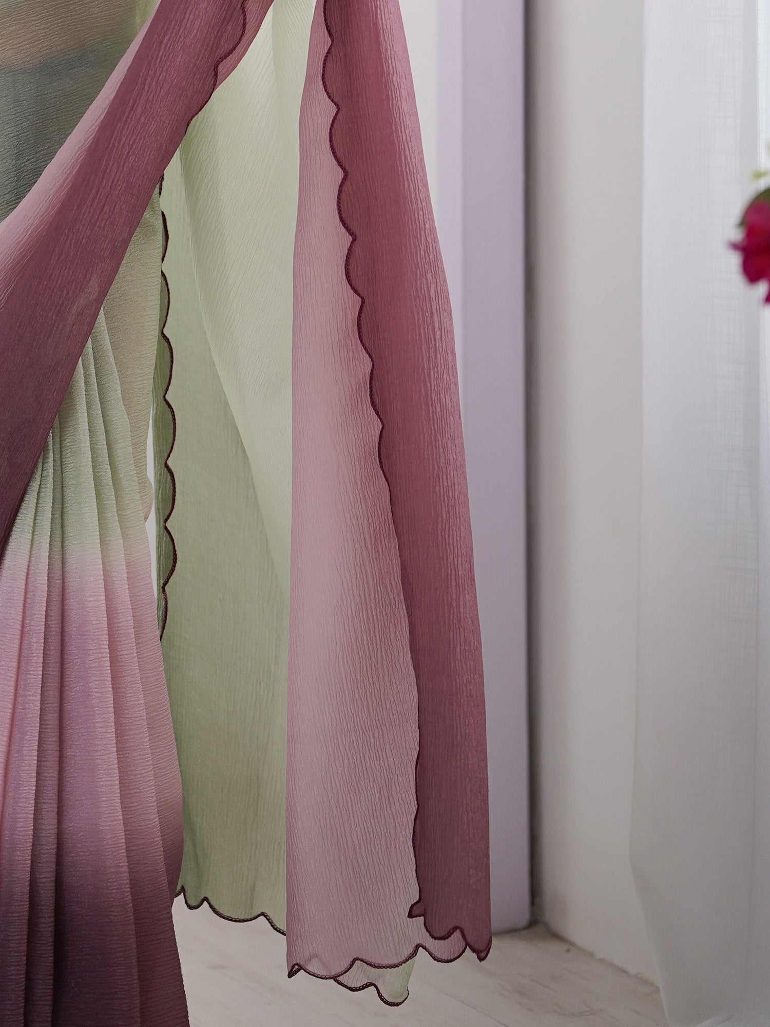 Ombre Chiffon Saree with Scallop Border - Ressa