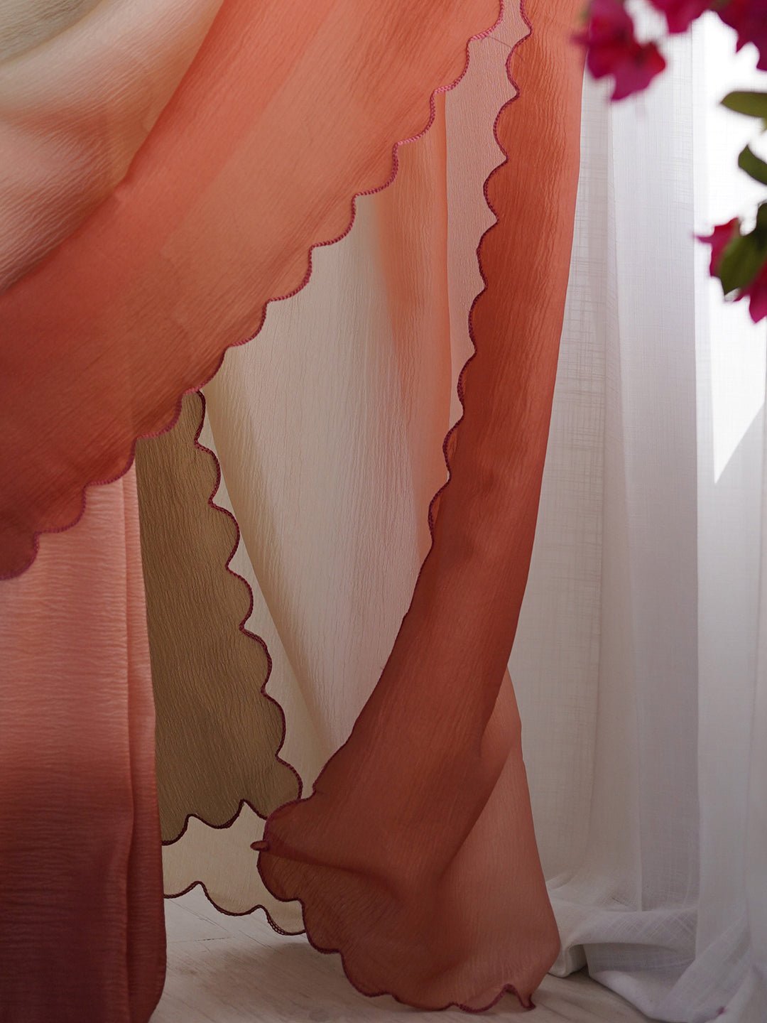 Ombre Organza Saree with Scallop Border - Ressa