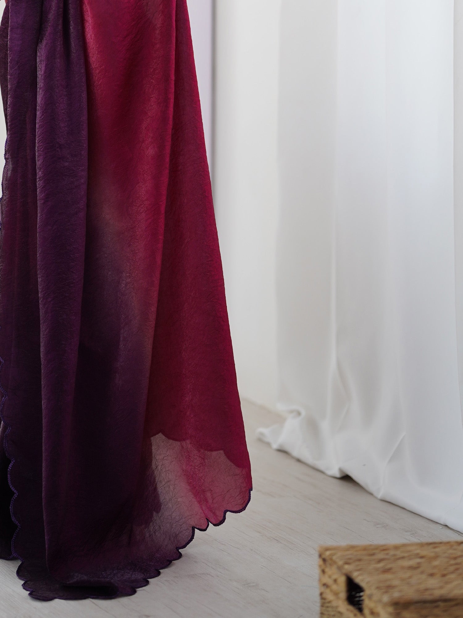 Ombre Organza Saree with Scallop Border - Ressa