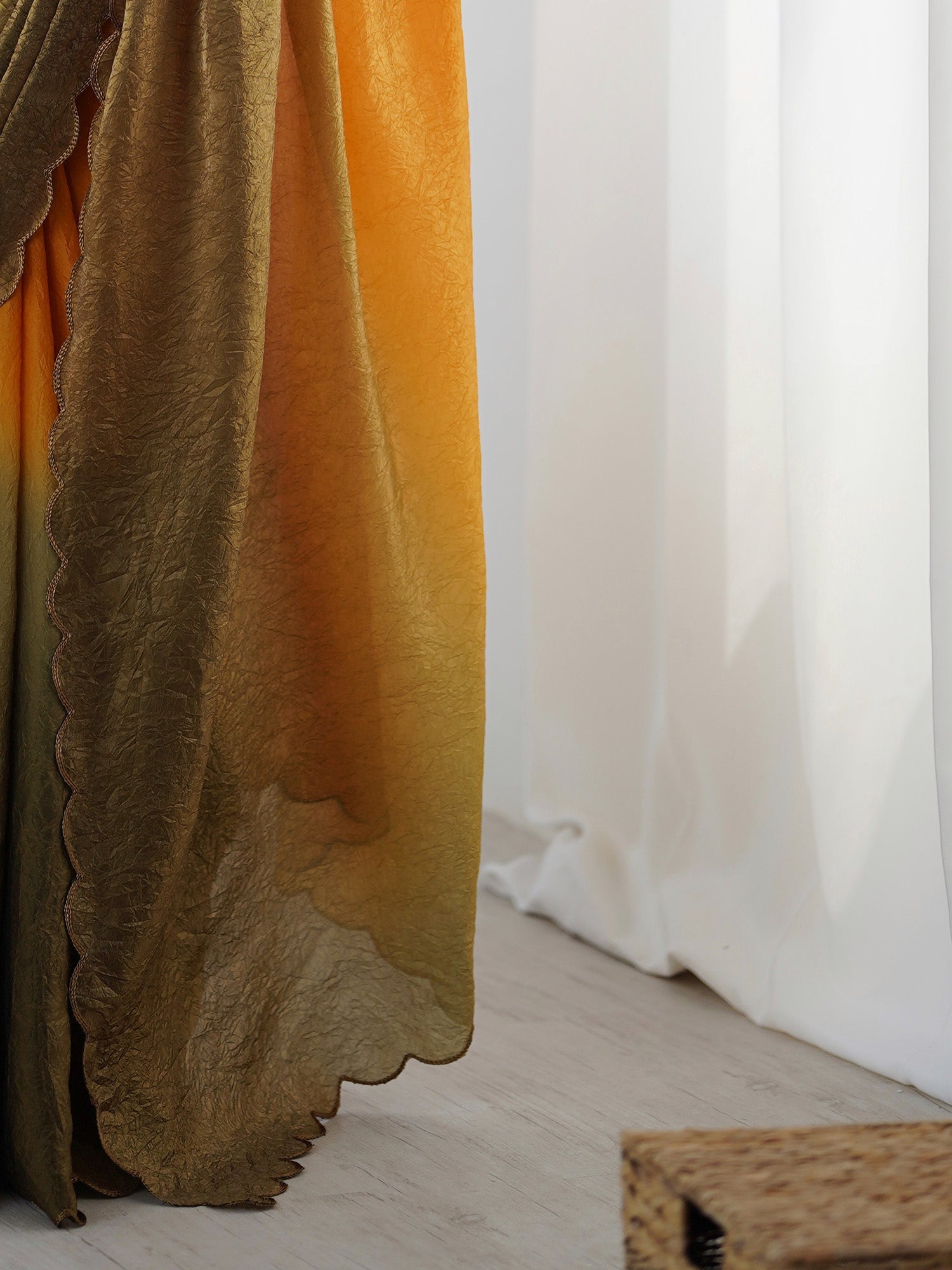 Ombre Satin Silk Saree with Scallop Border - Ressa