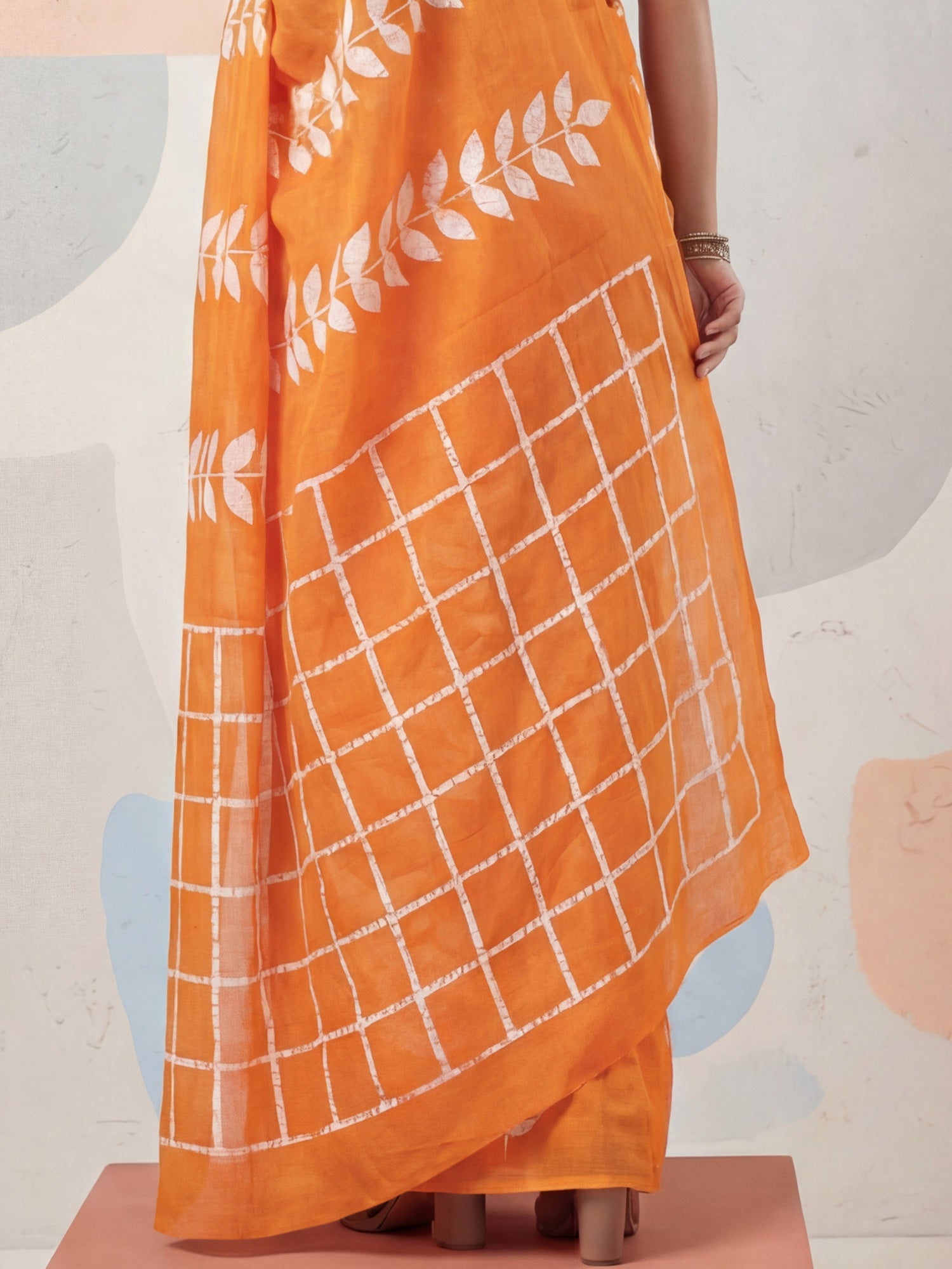 Orang Leaf Motif Batik Print Saree - Ressa