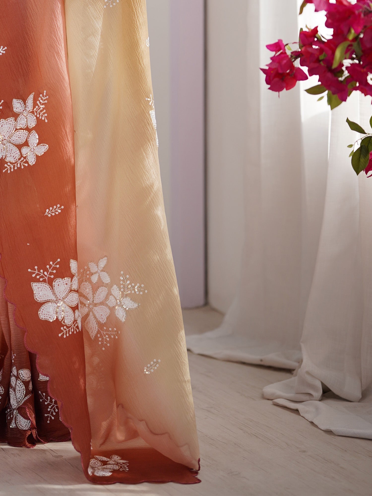 Organza Ombre Embroidered Saree - Ressa