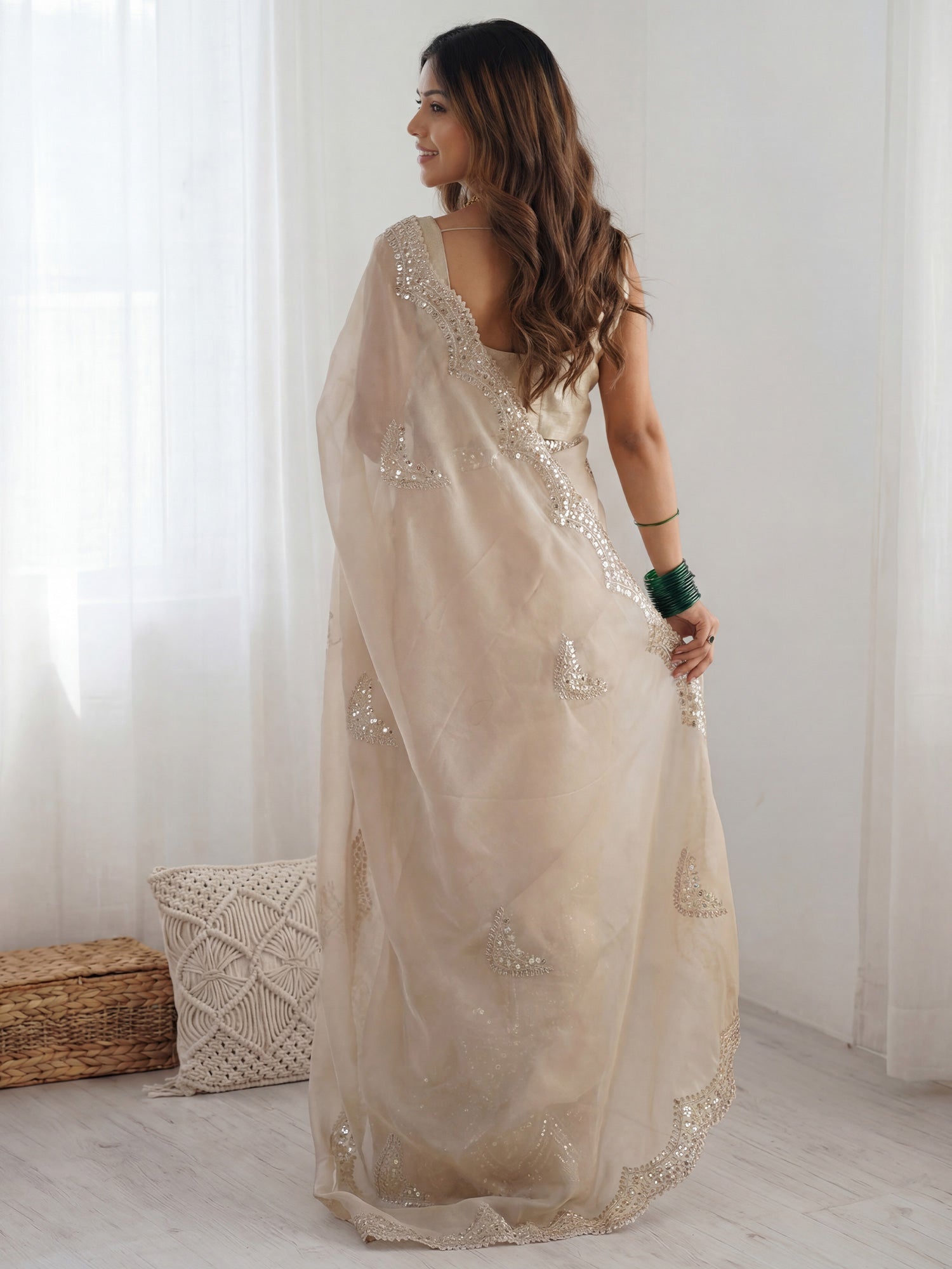 Organza Silk : Cutwork Border Saree - Ressa