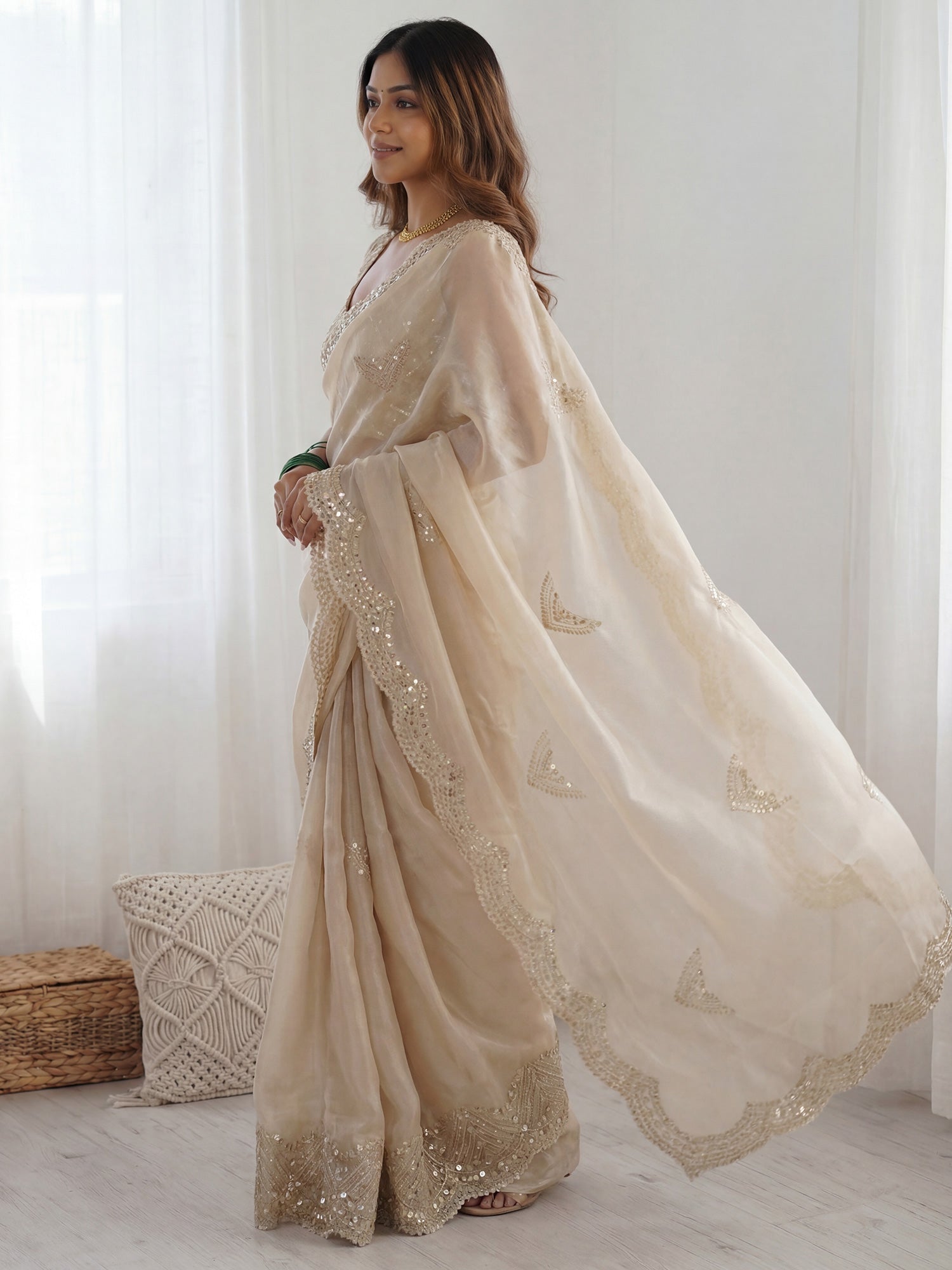 Organza Silk : Cutwork Border Saree - Ressa